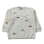 J.O. Milano Maglia Girocollo tinta unita con Ricami Panna per Neonata 563D2 PANNA J.O. MILANO 