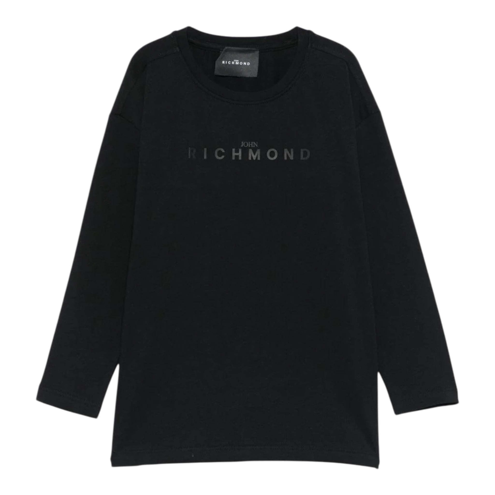 John Richmond Shirt tinta unita con Stampa Nero per Bambino RBA25016TSX NERO JOHN RICHMOND 