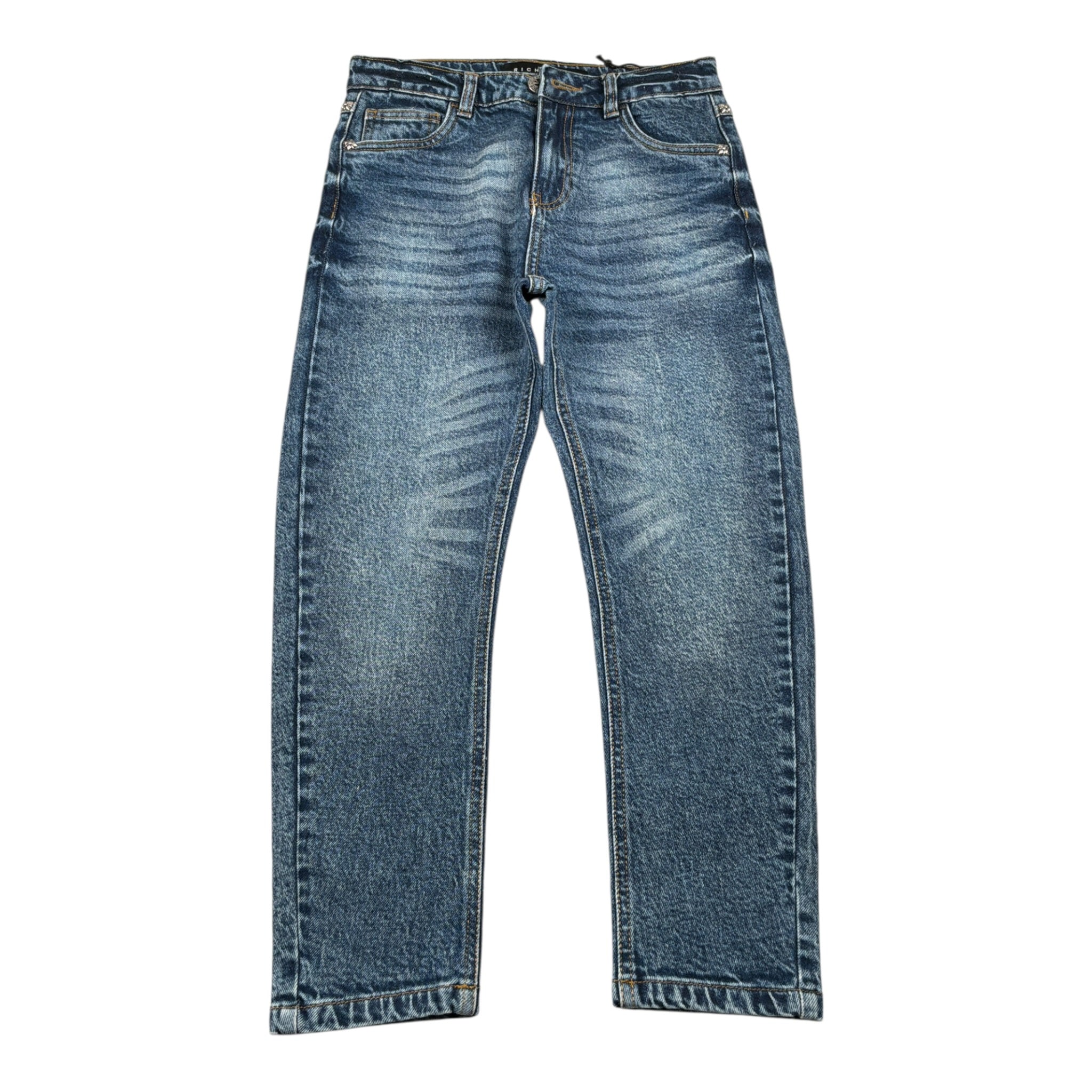 John Richmond Jeans tinta unita con Girovita Regolabile Blu per Bambina RBA26010JE BLU JOHN RICHMOND 