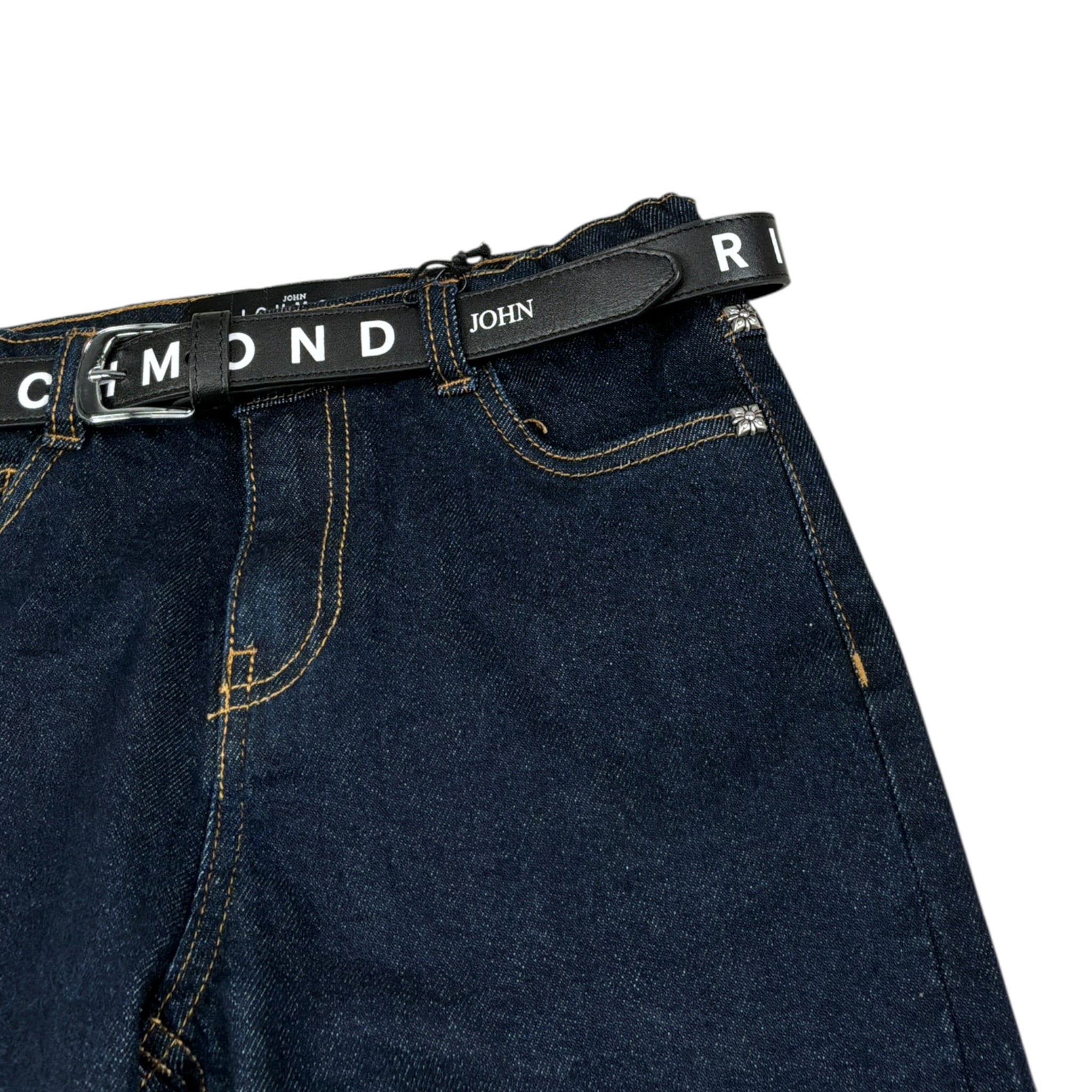John Richmond Jeans tinta unita Set con Cintura Blu per Bambino RBA26019JE BLU JOHN RICHMOND 