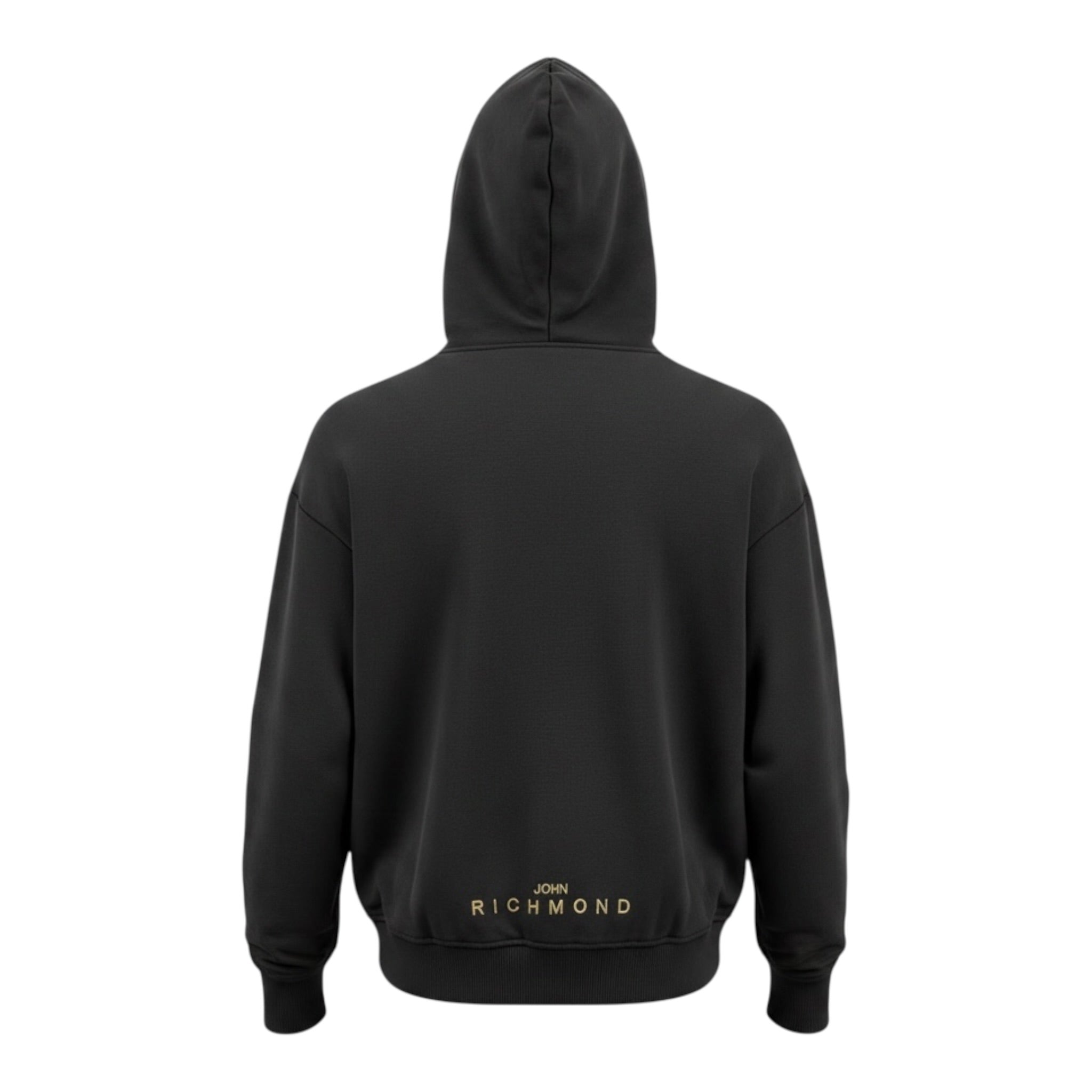 John Richmond Felpa tinta unita con Zip E Cappuccio Nero per Bambino RBA26069FE NERO JOHN RICHMOND 