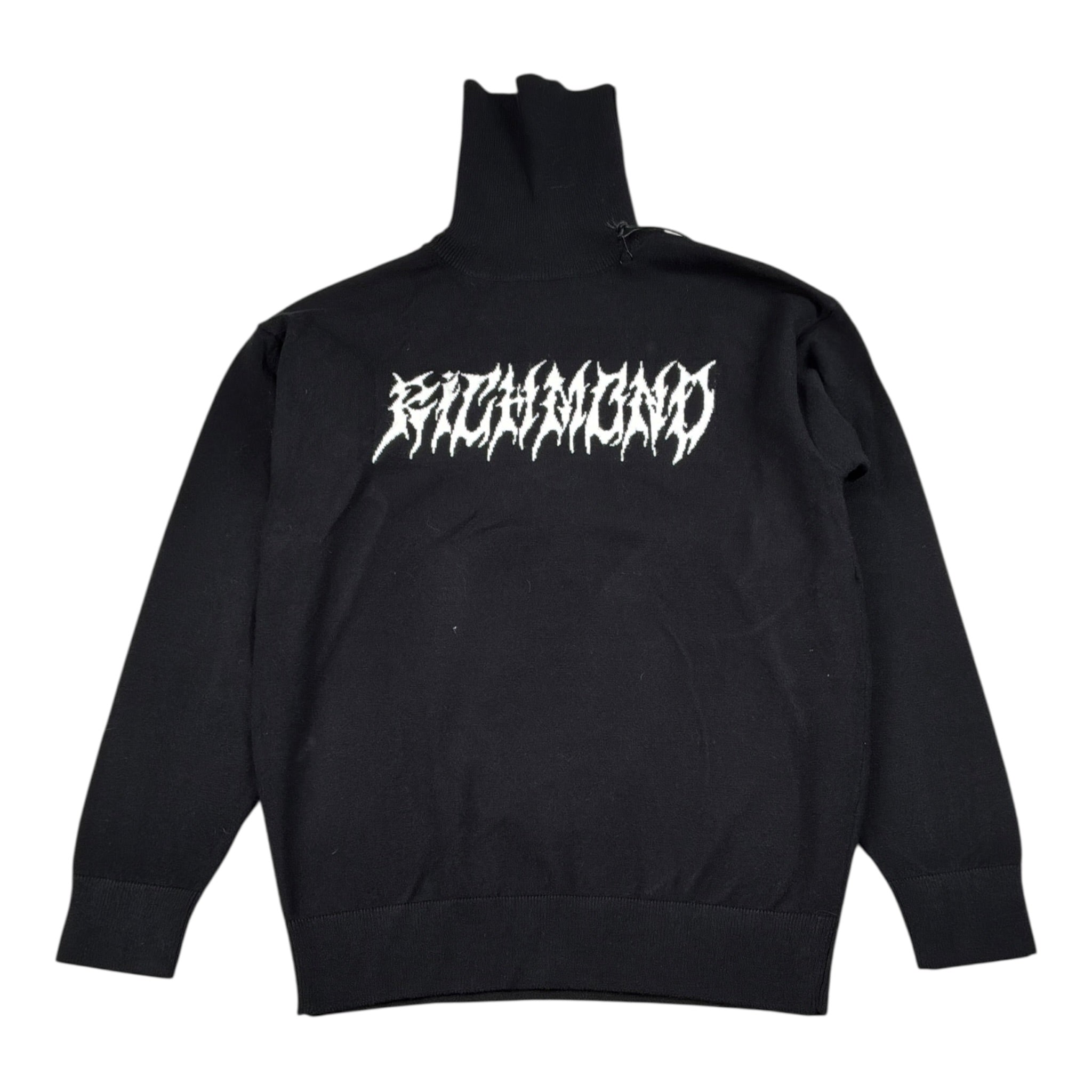 John Richmond Maglia tinta unita Collo Alto con Stampa Nero per Bambino RBA26076LU NERO JOHN RICHMOND 