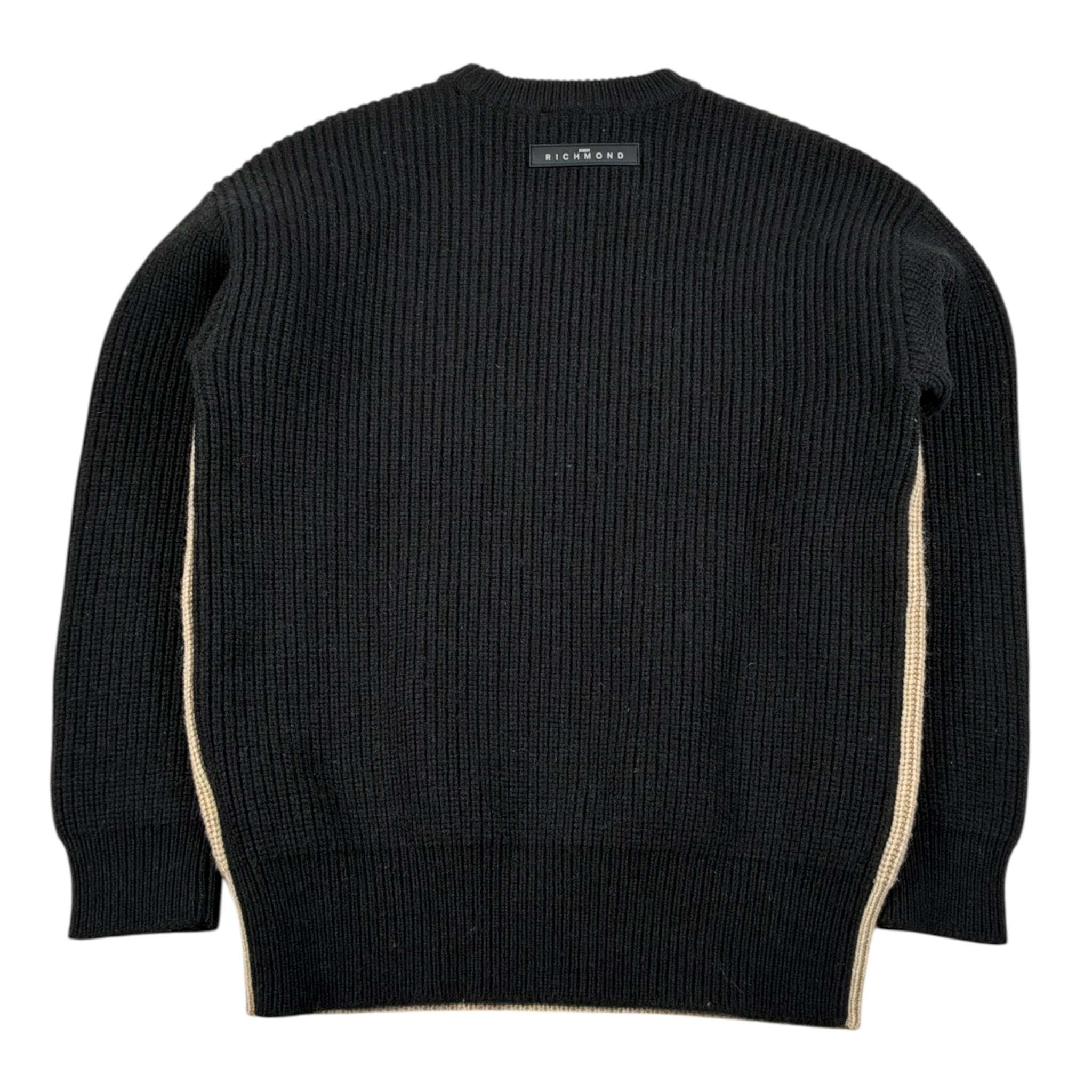 John Richmond Maglia Bicolore con Stampa Beige/Nero per Bambino RBA26092MA BEIGE/NERO JOHN RICHMOND 