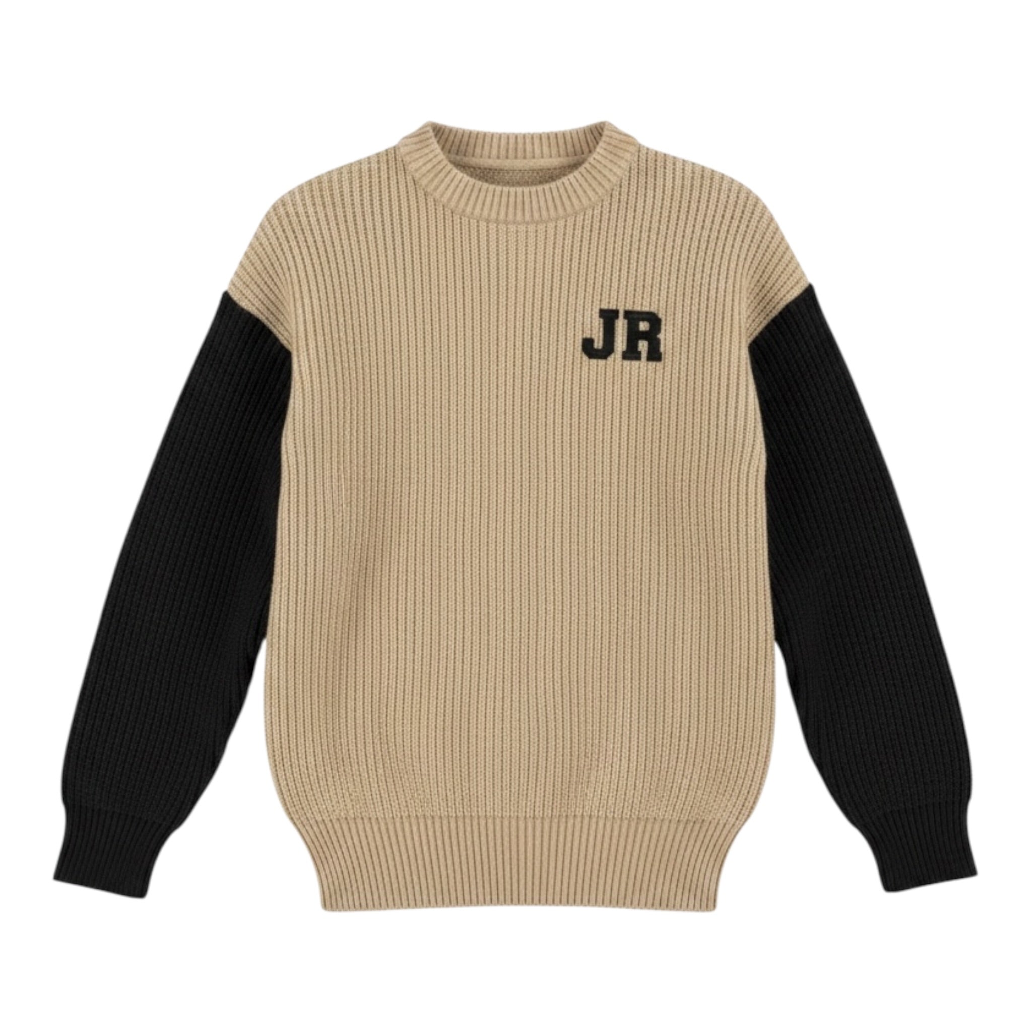 John Richmond Maglia Bicolore con Stampa Beige/Nero per Bambino RBA26092MA BEIGE/NERO JOHN RICHMOND 
