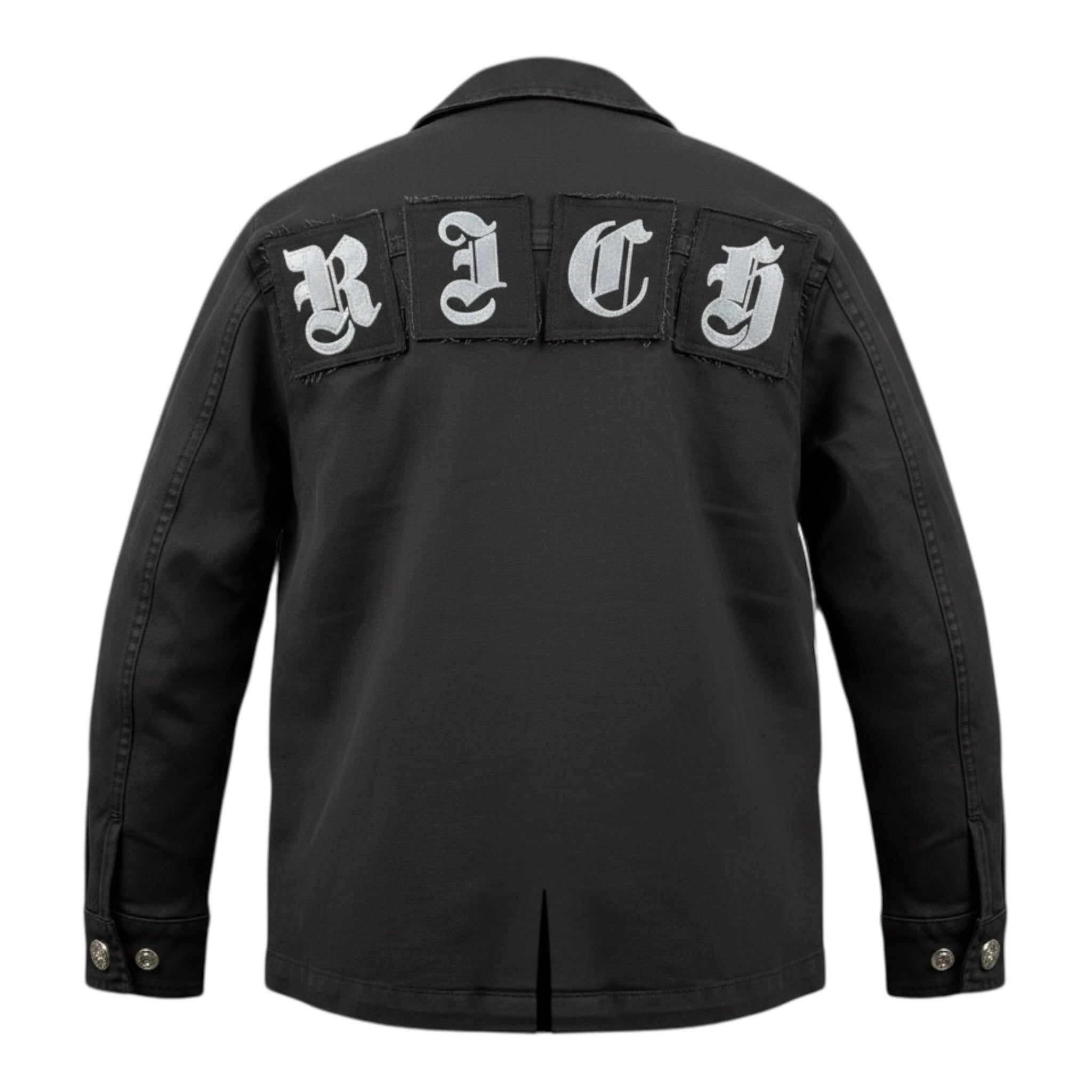 John Richmond Giubbino In Denim tinta unita con Stampa Nero per Bambino RBA26095CA NERO JOHN RICHMOND 