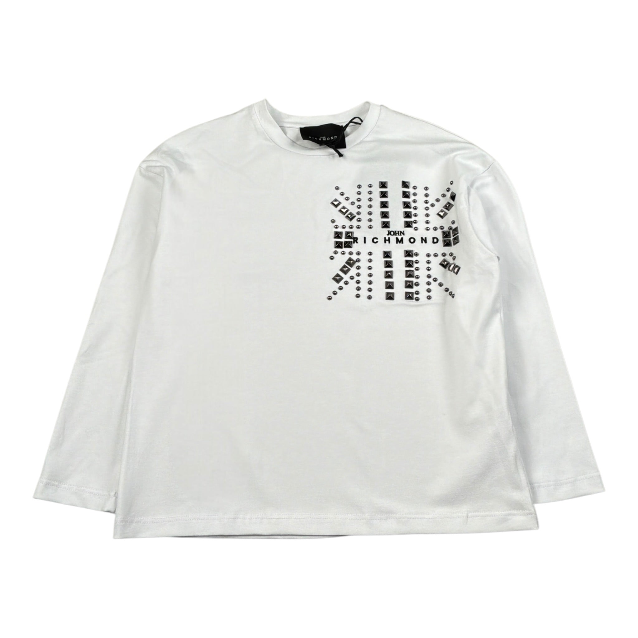 John Richmond Shirt tinta unita con Borchie Bianco per Bambino RBA26129TS BIANCO JOHN RICHMOND 