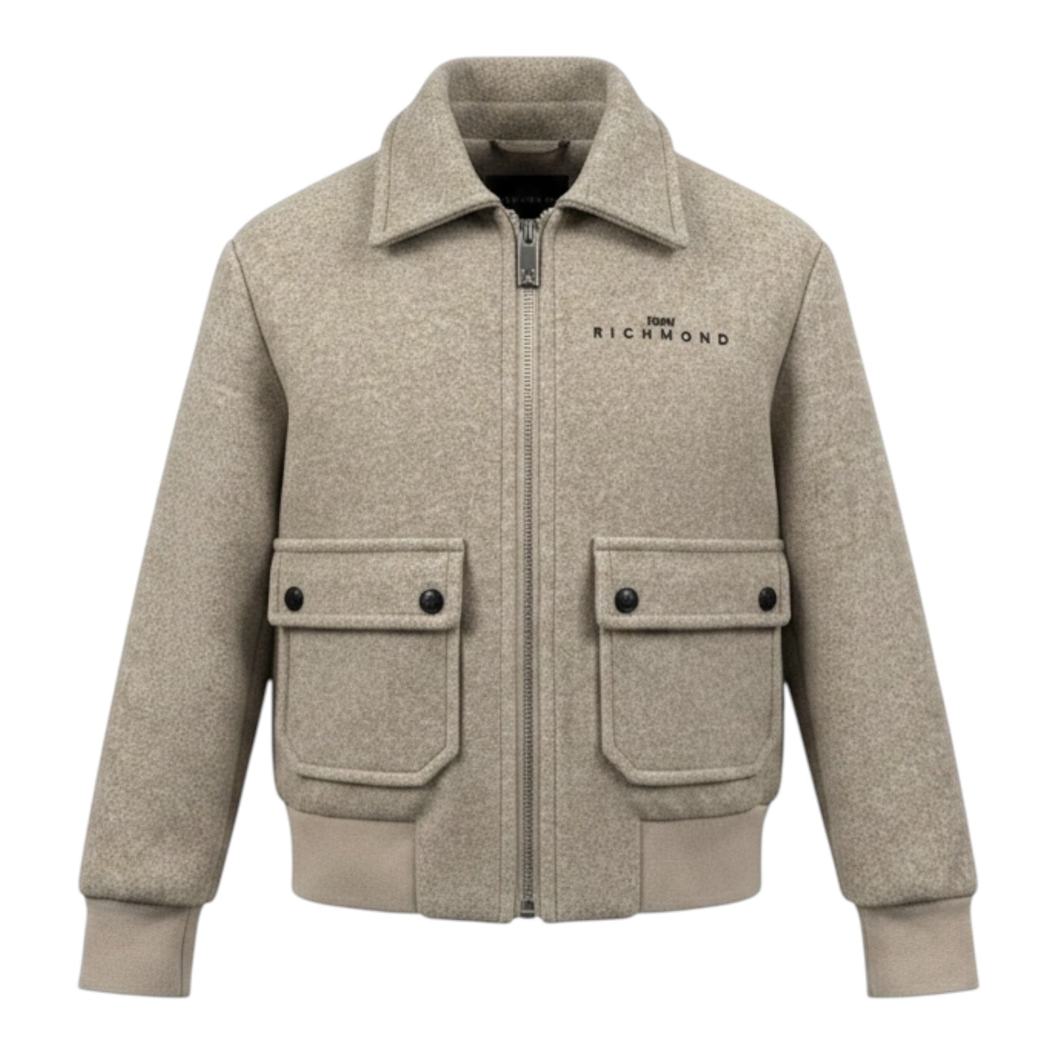 John Richmond Giubbino tinta unita con Zip Sabbia per Bambino RBA26146GB SABBIA JOHN RICHMOND 