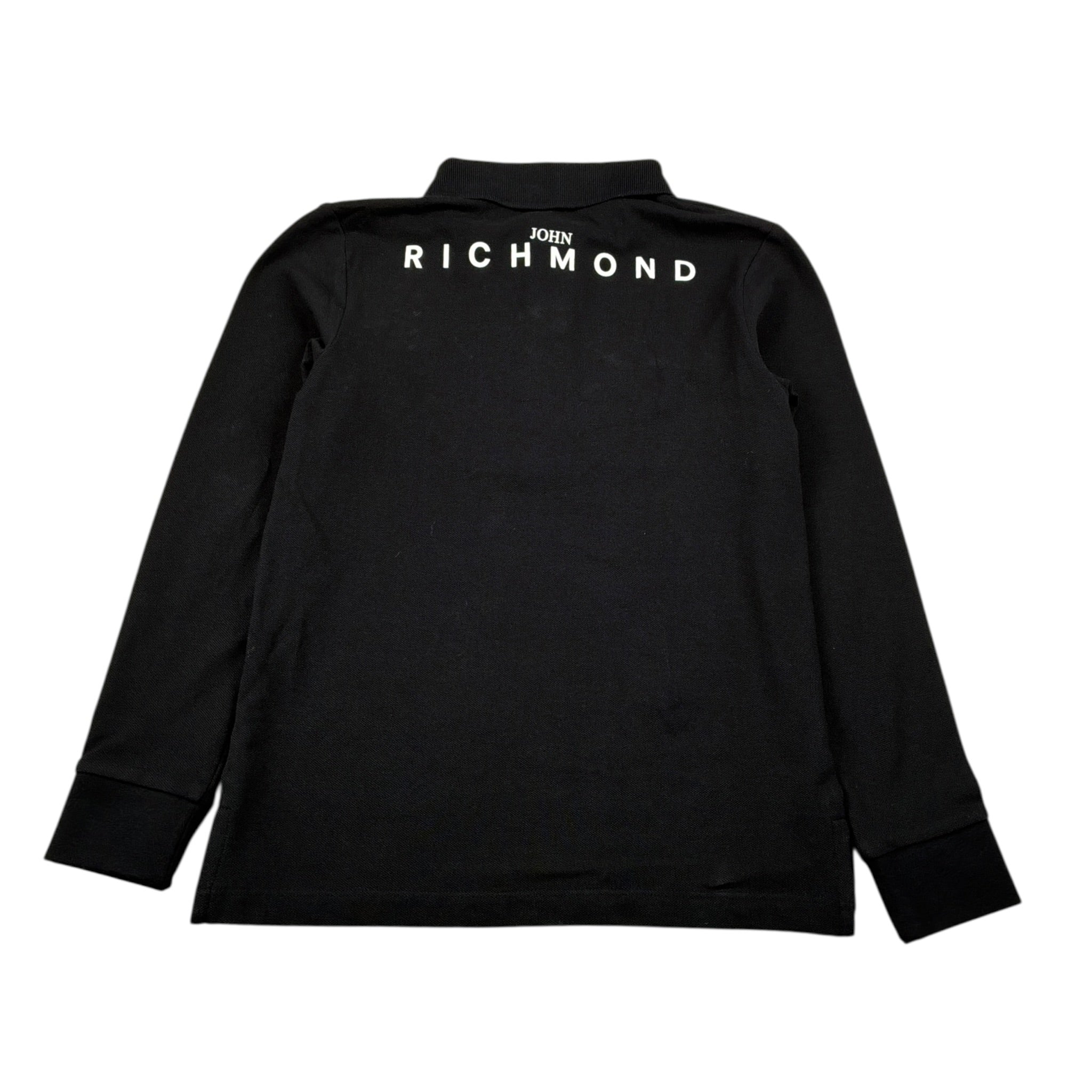 John Richmond Polo Manica Lunga tinta unita con Logo Nero per Bambino RBA26161PO NERO JOHN RICHMOND 