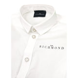 John Richmond Camicia Manica Lunga tinta unita con Logo Bianco per Bambino RBP24105CA BIANCO JOHN RICHMOND 