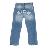 John Richmond Jeans tinta unita 5 Tasche Azzurro per Bambino RBP25189JE AZZURRO JOHN RICHMOND 