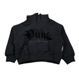John Richmond Felpa tinta unita con Cappuccio E Stampa Nero per Bambina RGA25033FEJX NERO JOHN RICHMOND 