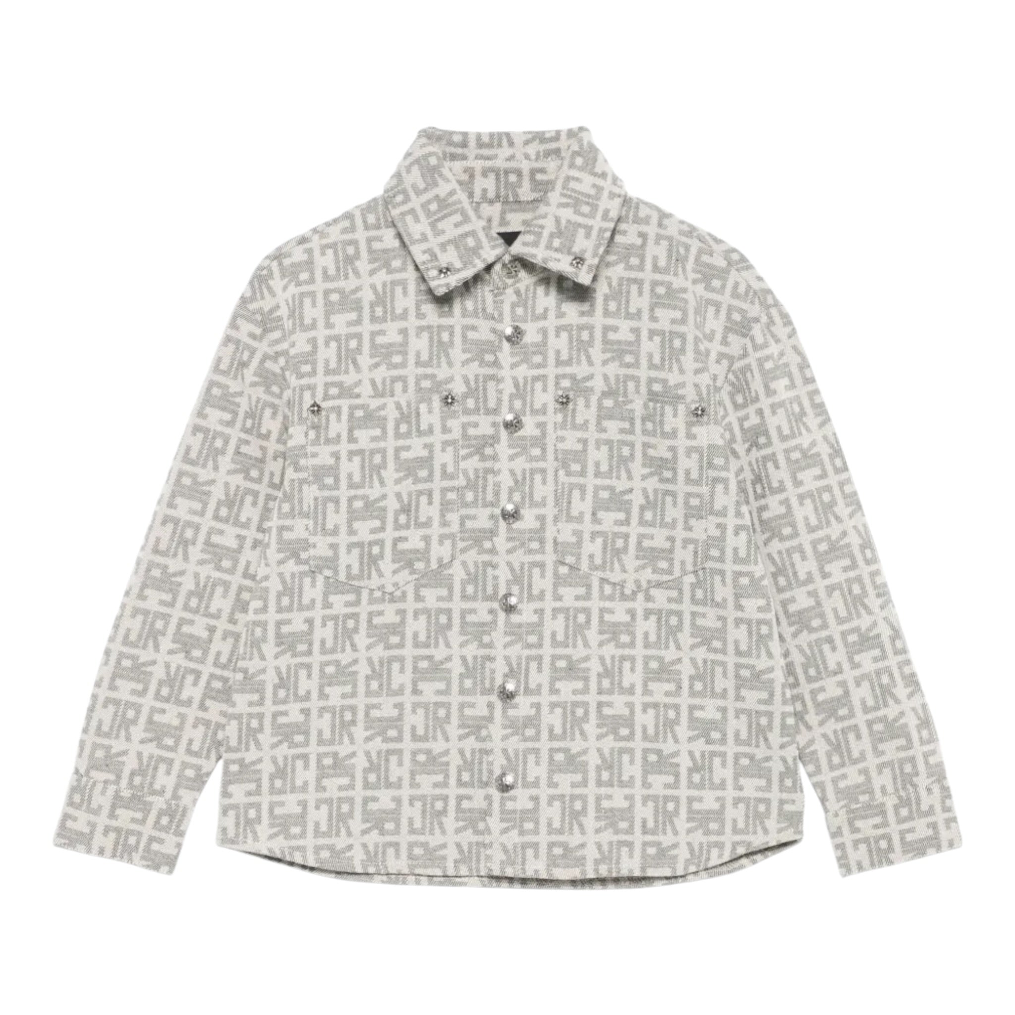 John Richmond Camicia In Denim con Stampe Logo Grigio per Bambino RGA25133CA GRIGIO JOHN RICHMOND 