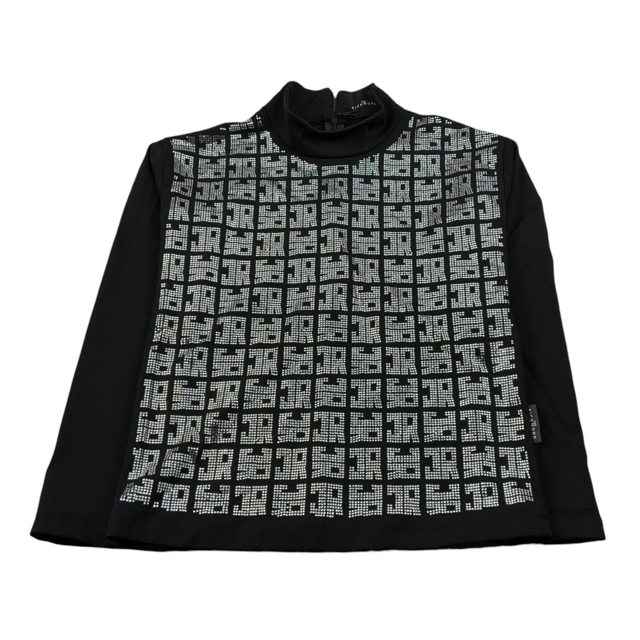 John Richmond Shirt Girocollo tinta unita con Brillantini Nero per Neonata RGA25181TSN NERO JOHN RICHMOND 