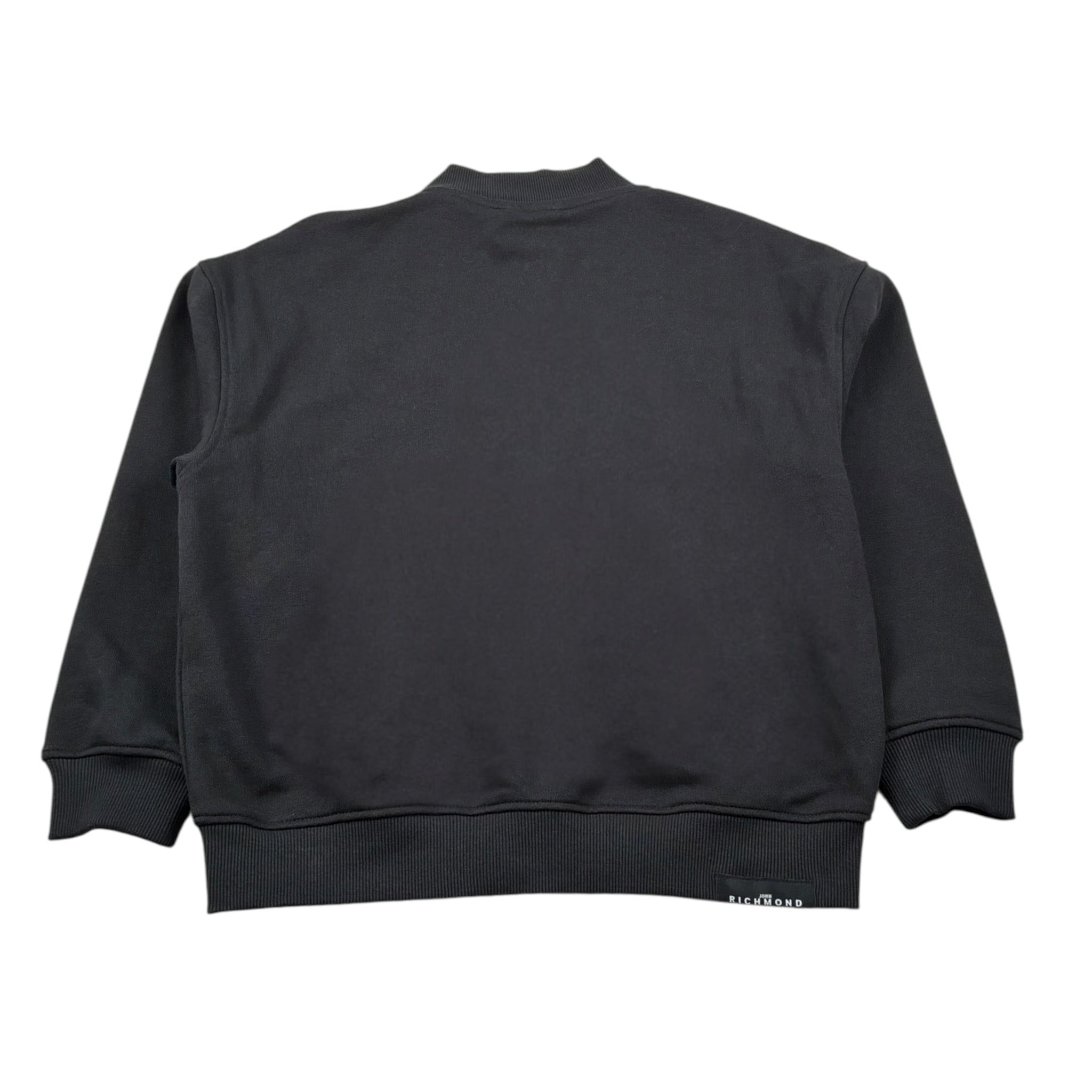 John Richmond Felpa con Zip tinta unita con Logo Nero per Bambina RGA26005FE NERO JOHN RICHMOND 