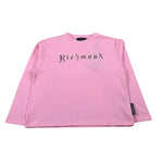 John Richmond Shirt Girocollo tinta unita con Logo Rosa per Bambina RGA26036TS ROSA JOHN RICHMOND 