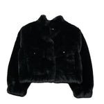 John Richmond Pelliccia tinta unita con Bottoni Nero per Bambina RGA26097PL NERO JOHN RICHMOND 