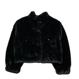 John Richmond Pelliccia tinta unita con Bottoni Nero per Bambina RGA26097PL NERO JOHN RICHMOND 