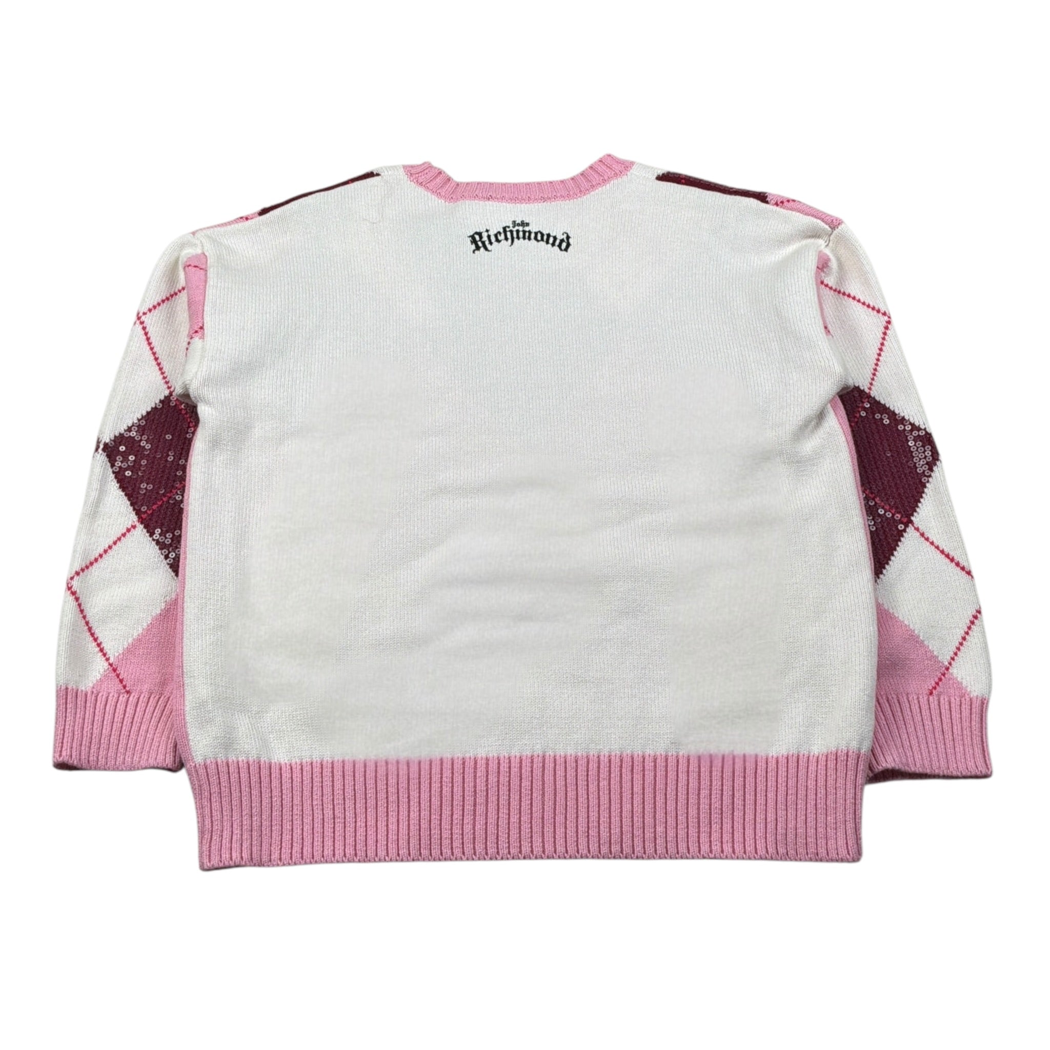 John Richmond Maglia Girocollo Bicolore Rosa/Bianco per Bambina RGA26126MA ROSA/BIANCO JOHN RICHMOND 