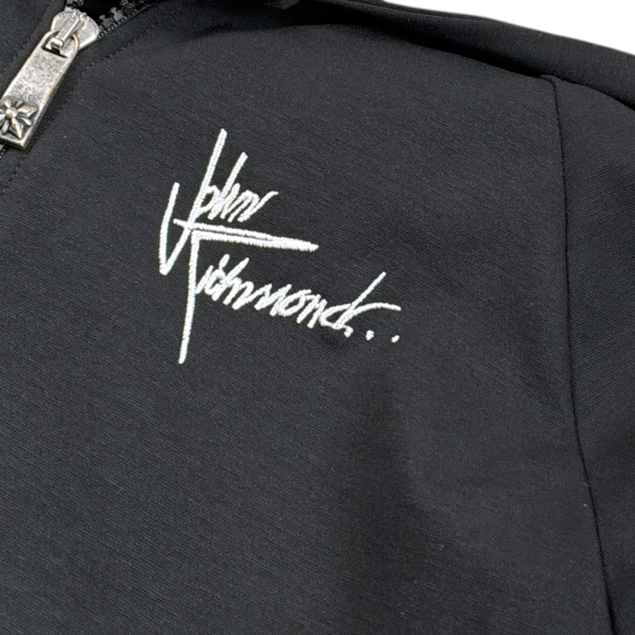 John Richmond Felpa tinta unita con Zip E Cappuccio Nero per Bambina RGA26177FE NERO JOHN RICHMOND 