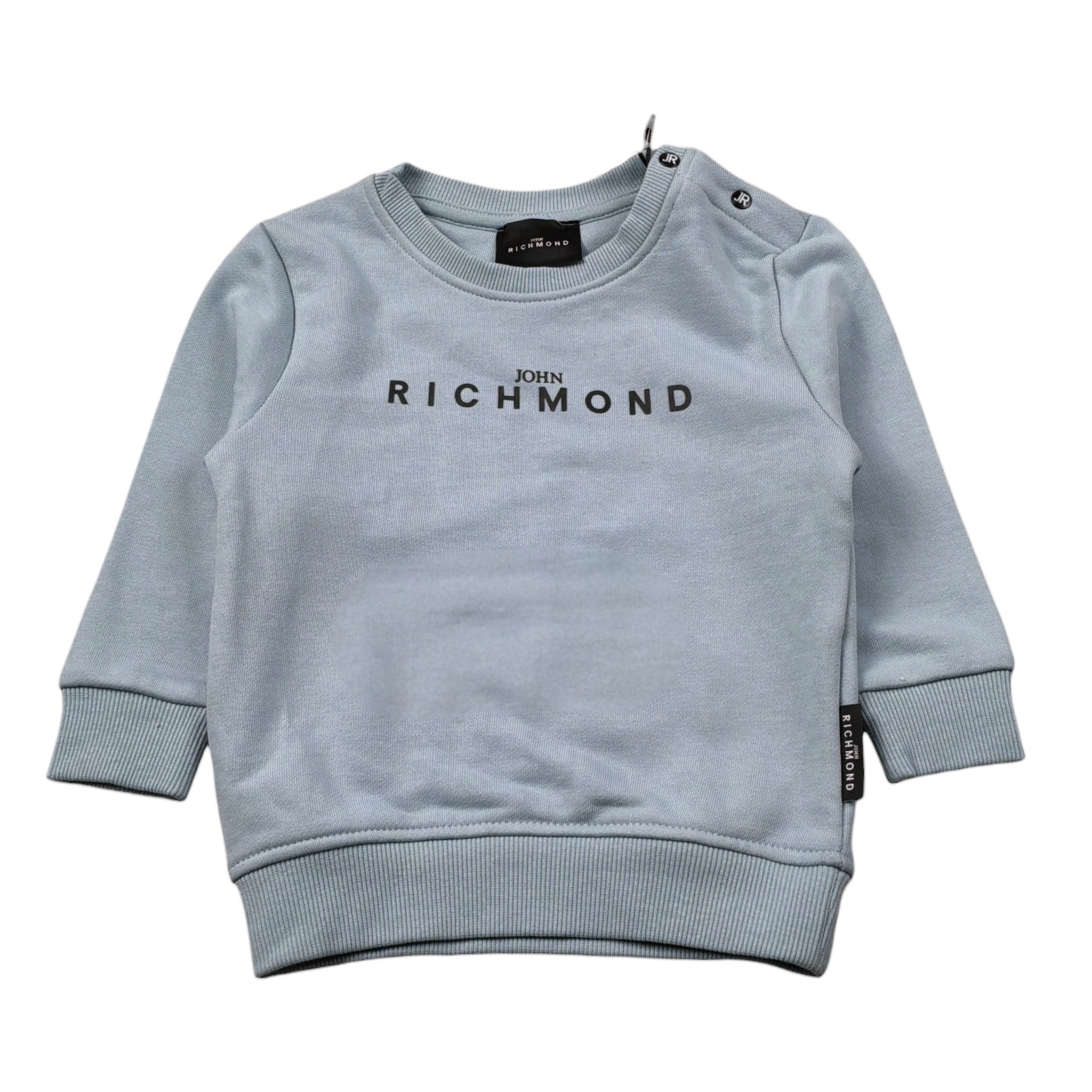 John Richmond Felpa Chiusa Girocollo tinta unita con Logo Azzurro per Neonato RIA25003CFF AZZURRO JOHN RICHMOND 