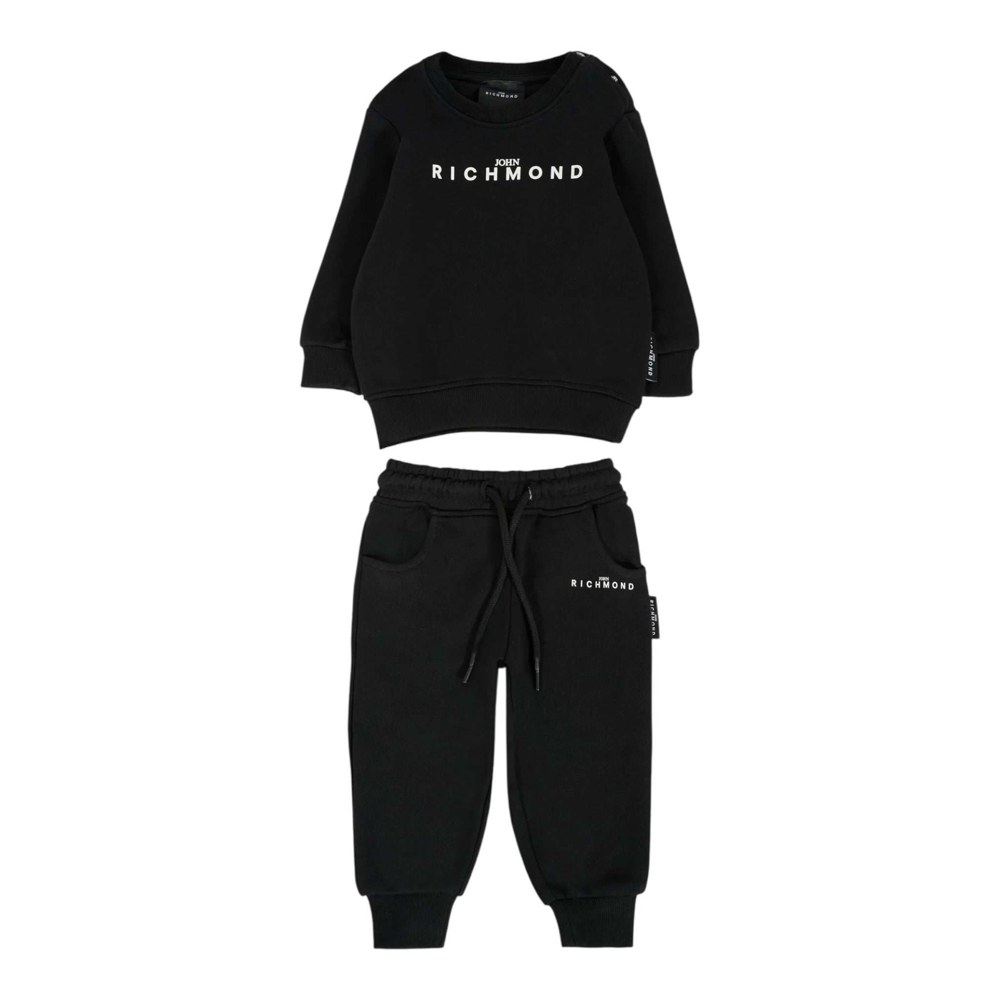 John Richmond Completo 2 Pezzi Felpa-Pantalone tinta unita Nero per Neonato RIA25003CFXX NERO JOHN RICHMOND 