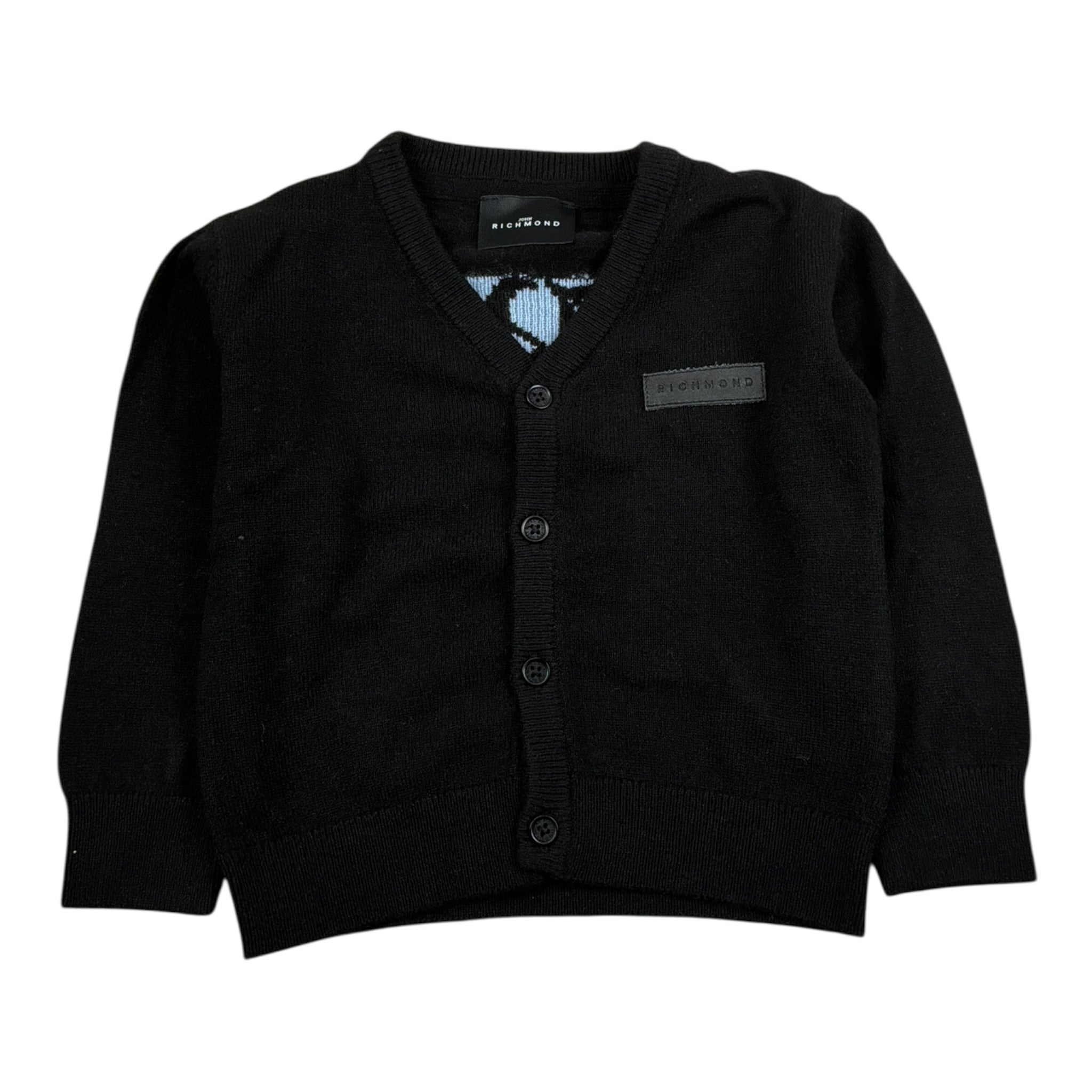 John Richmond Cardigan tinta unita con Logo Nero per Neonato RIA25010CD NERO JOHN RICHMOND 