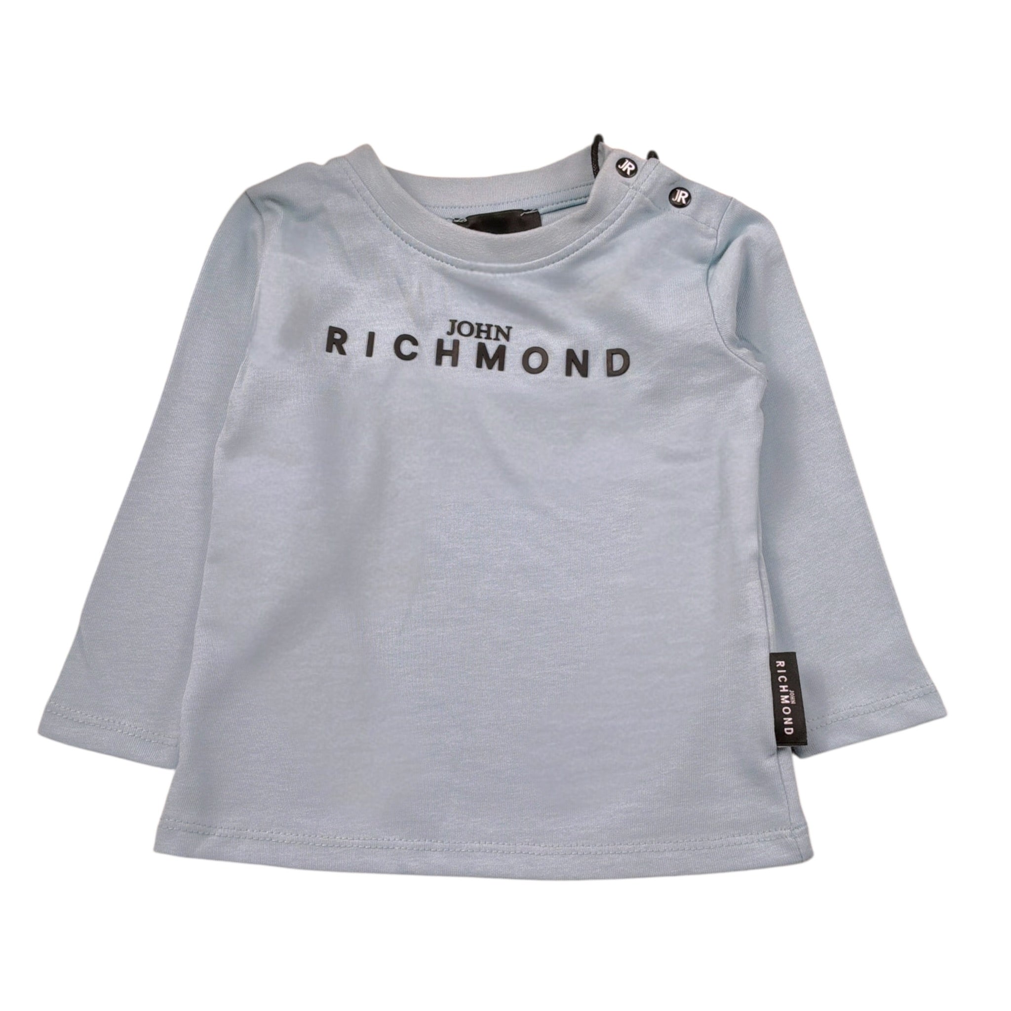 John Richmond Shirt Girocollo tinta unita con Stampa Azzurro per Neonato RIA25012TSX AZZURRO JOHN RICHMOND 