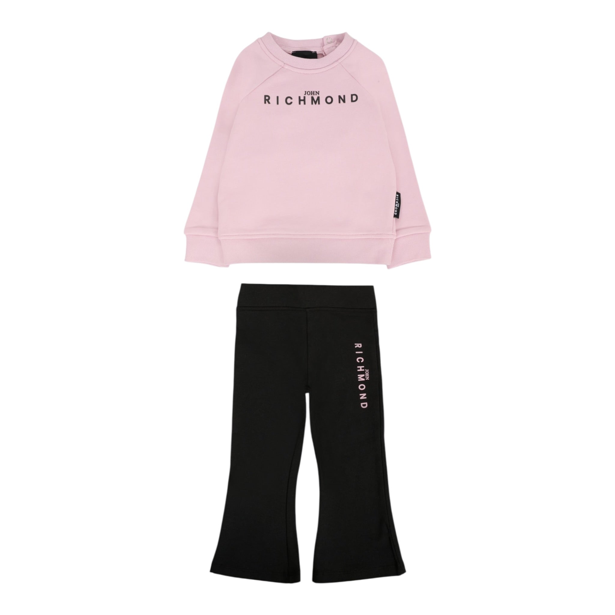 John Richmond Completo 2 Pezzi Felpa-Leggins Rosa/Nero per Bambina RIA25017CFJ ROSA/NERO JOHN RICHMOND 