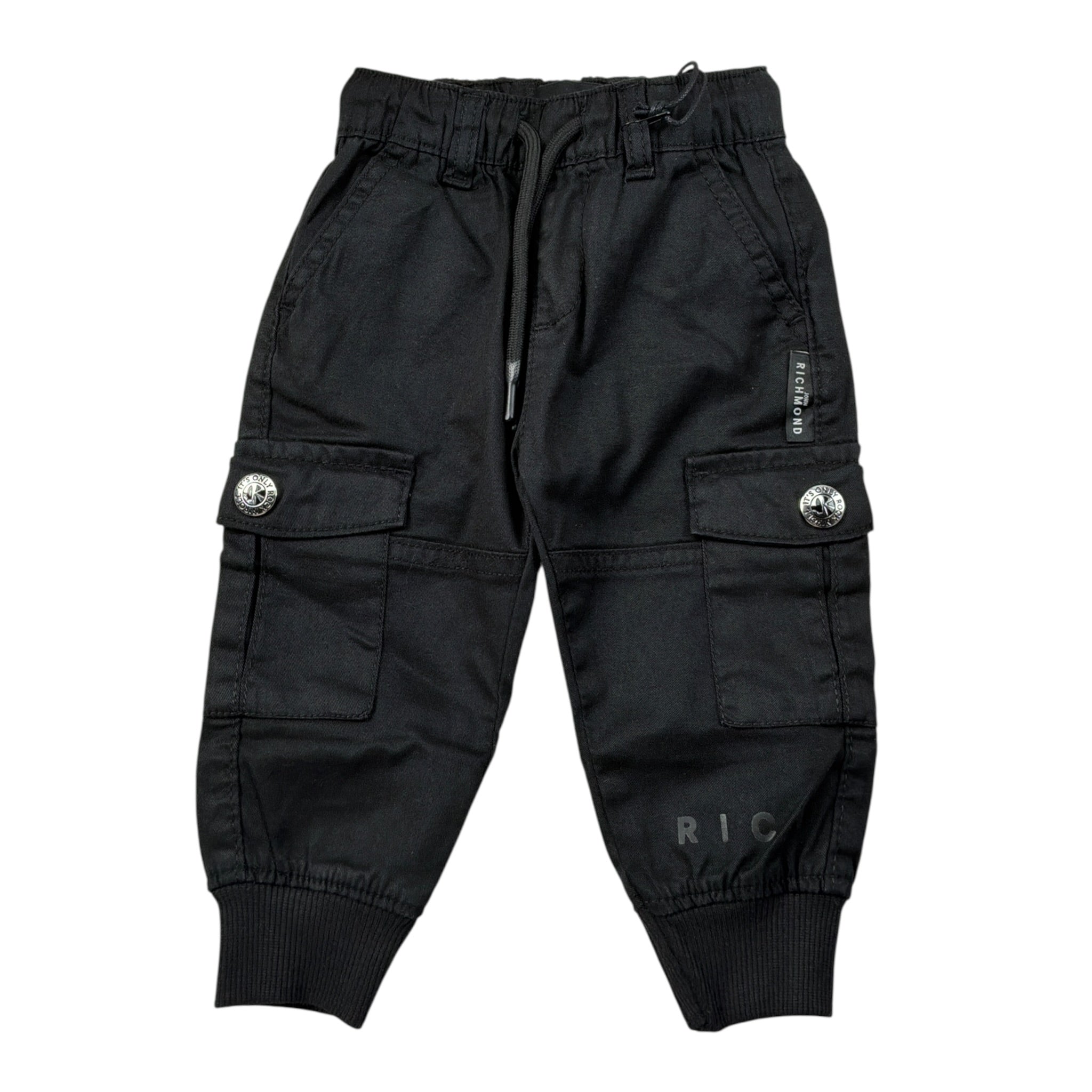 John Richmond Pantalone tinta unita con Elastico In Vita Nero per Neonato RIA25042PA NERO JOHN RICHMOND 
