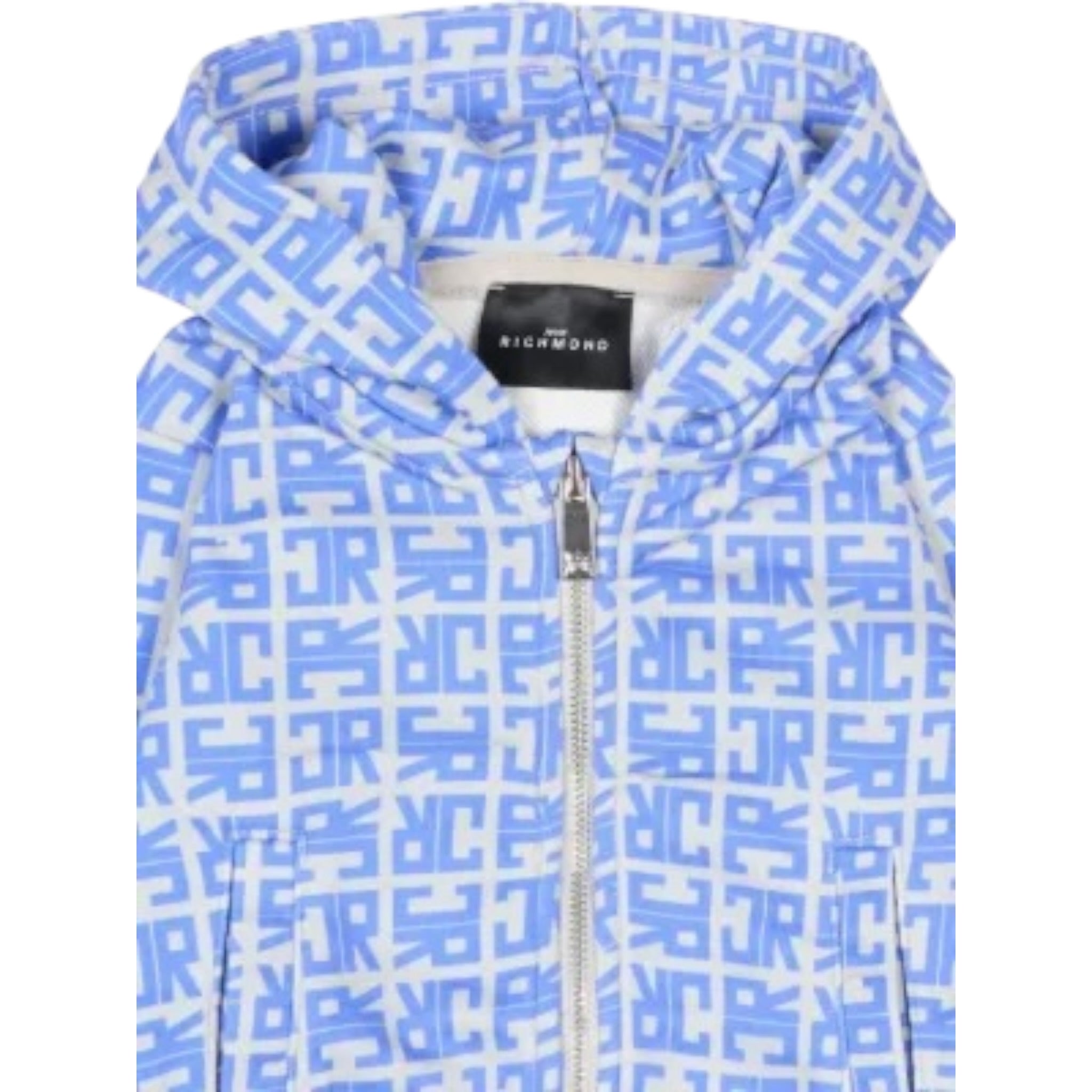 John Richmond Felpa con Zip E Cappuccio Bicolore Azzurro per Neonato RIA25047FEX AZZURRO JOHN RICHMOND 