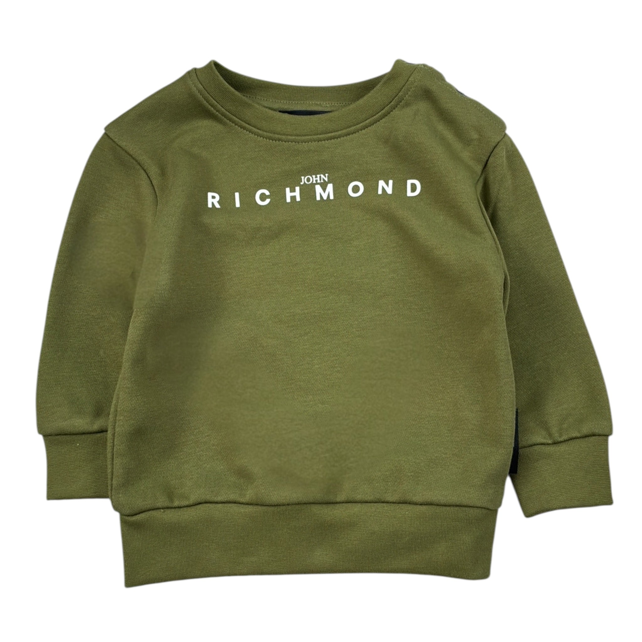John Richmond Felpa tinta unita Girocollo con Stama Verde per Neonato RIA26003FE VERDE JOHN RICHMOND 