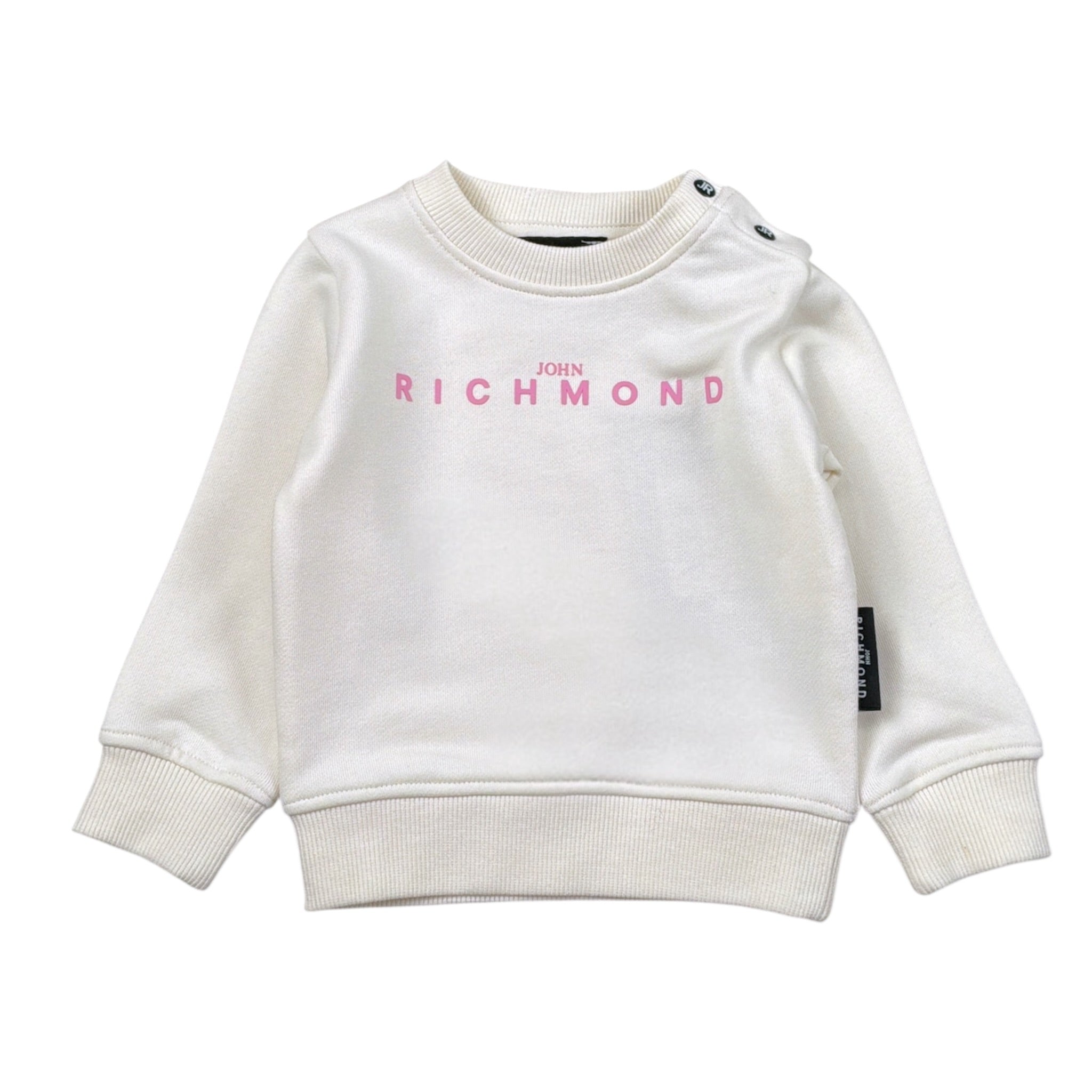 John Richmond Felpa tinta unita Girocollo con Stampa Panna per Neonata RIA26023FE PANNA JOHN RICHMOND 