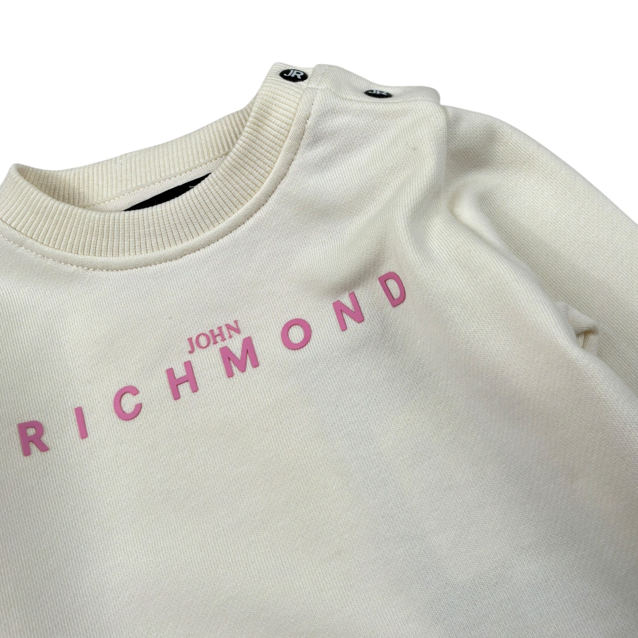 John Richmond Felpa tinta unita Girocollo con Stampa Panna per Neonata RIA26023FE PANNA JOHN RICHMOND 