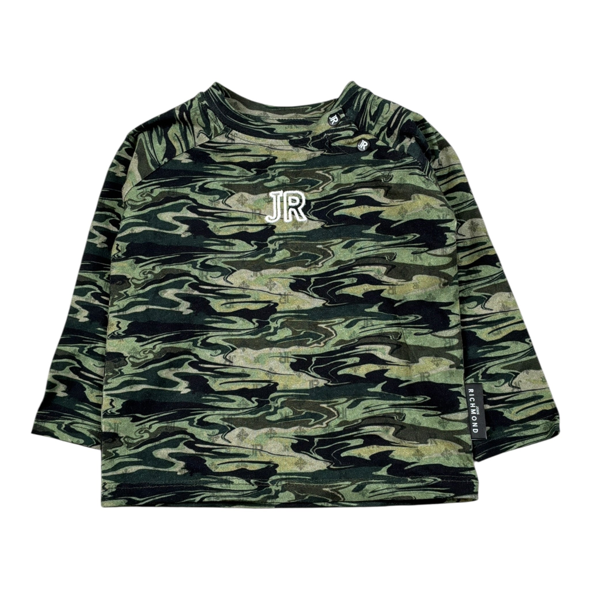 John Richmond Shirt tinta unita con Fantasia Verde per Neonato RIA26044TS VERDE JOHN RICHMOND 