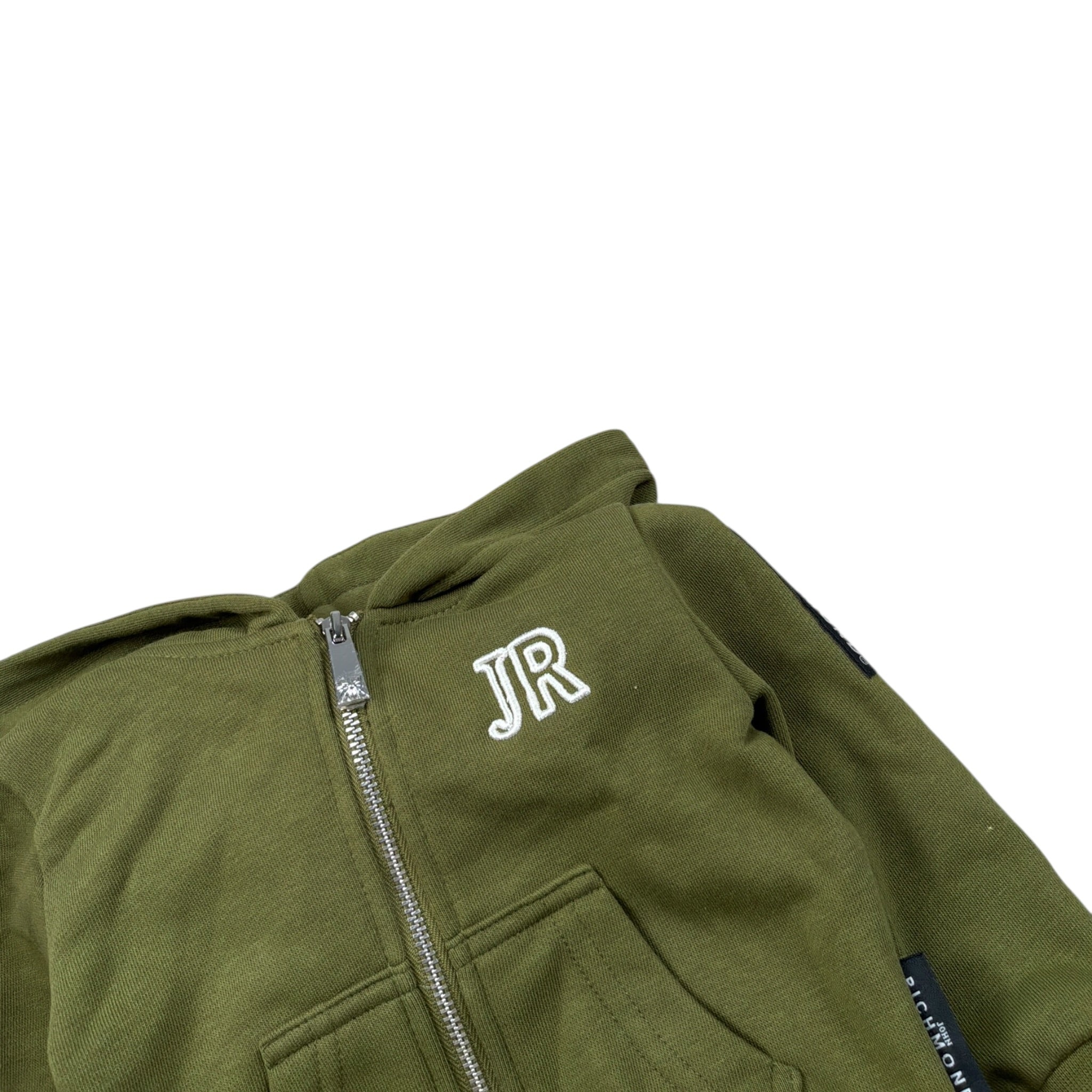John Richmond Felpa tinta unita con Zip E Cappuccio Verde per Neonato RIA26051FE VERDE JOHN RICHMOND 