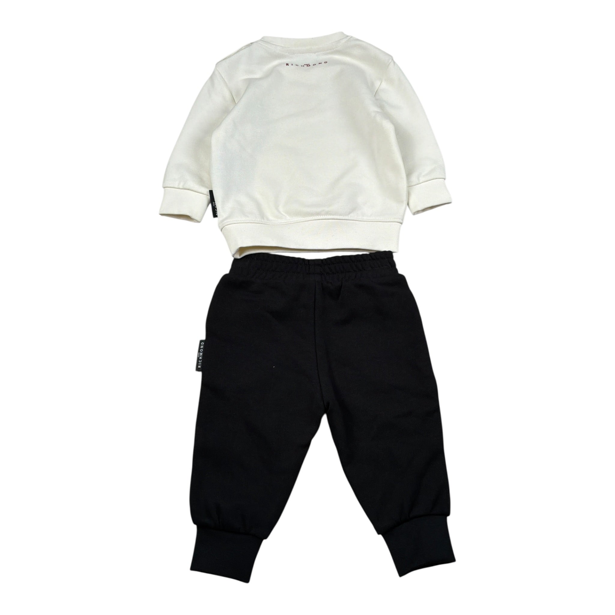 John Richmond Completo 2Pz Felpa-Pantalone Bianco/Nero per Neonata RIA26080CF BIANCO/NERO JOHN RICHMOND 