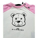 John Richmond Shirt Girocollo tinta unita con Maniche In Contrasto Bianco per Neonata RIA26098TS BIANCO JOHN RICHMOND 
