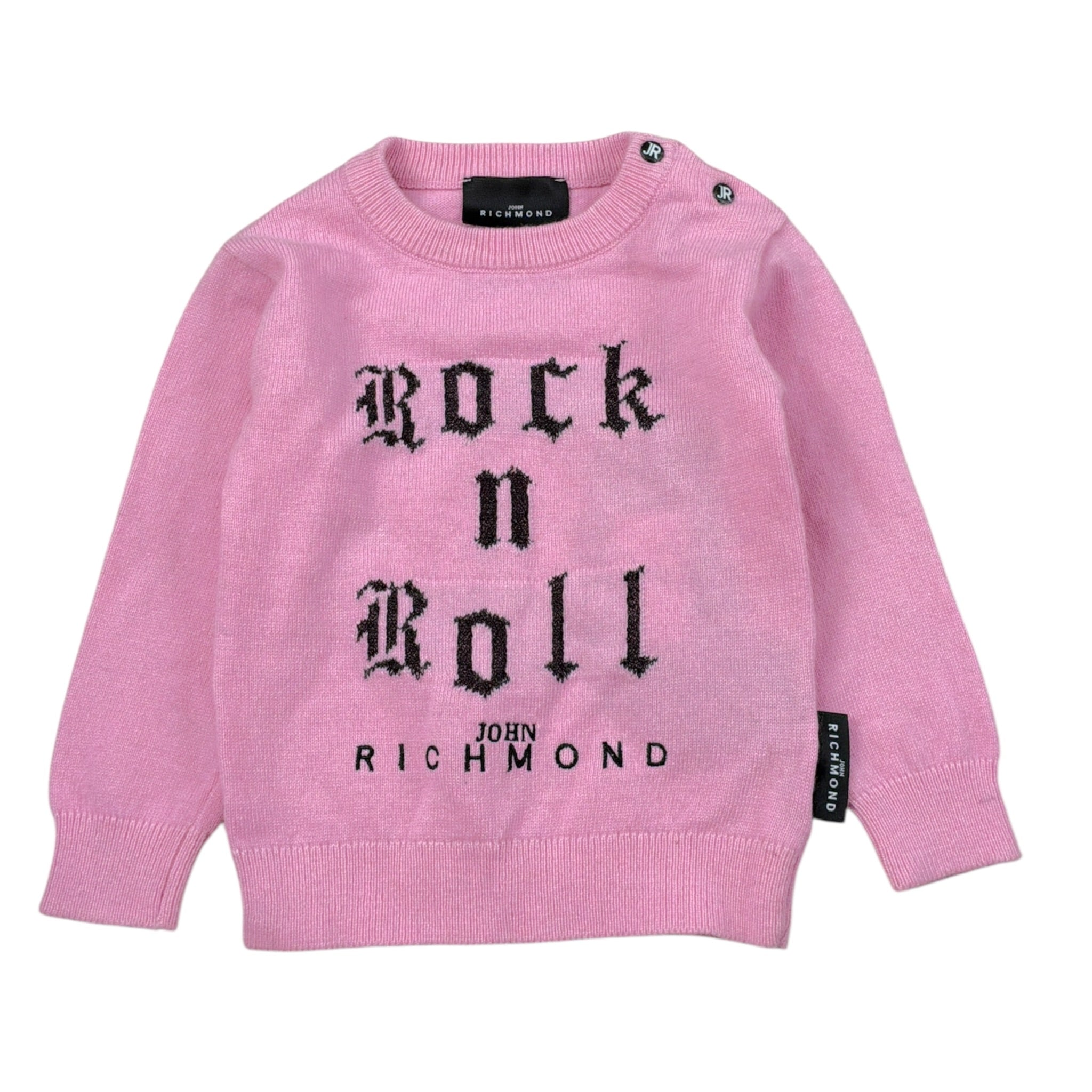 John Richmond Maglia tinta unita con Stampa Rosa per Neonata RIA26104MA ROSA JOHN RICHMOND 