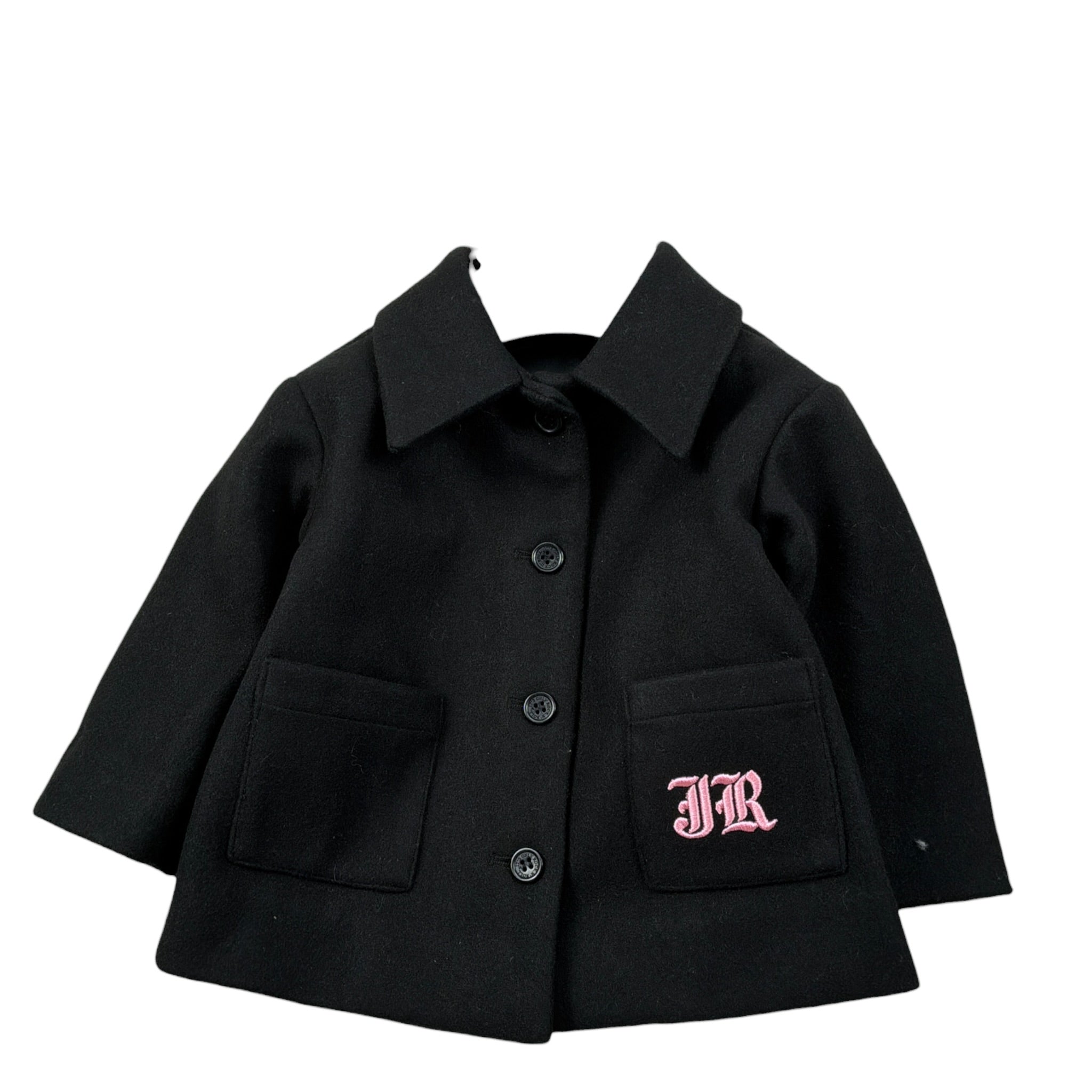 John Richmond Cappotto tinta unita con Stampa Nero per Neonata RIA26106CP NERO JOHN RICHMOND 