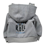 John Richmond Felpa tinta unita con Zip E Cappuccio Grigio per Neonato RIA26113GB GRIGIO JOHN RICHMOND 