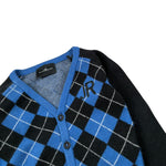 John Richmond Cardigan Bicolore con Fantasia A Quadri Blu per Neonato RIA26114CD BLU JOHN RICHMOND 