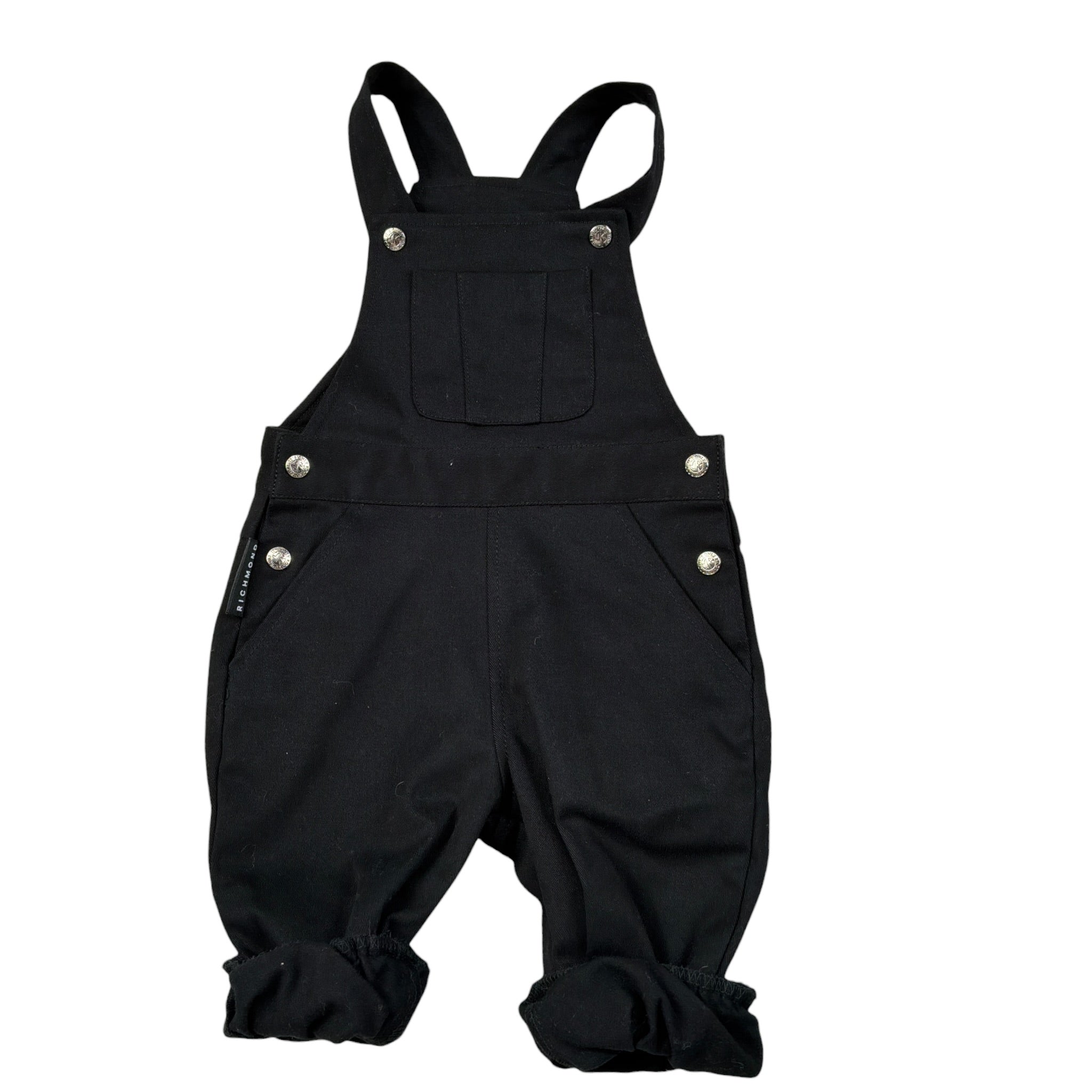 John Richmond Salopette tinta unita con Logo Nero per Neonato RIA26117SA NERO JOHN RICHMOND 