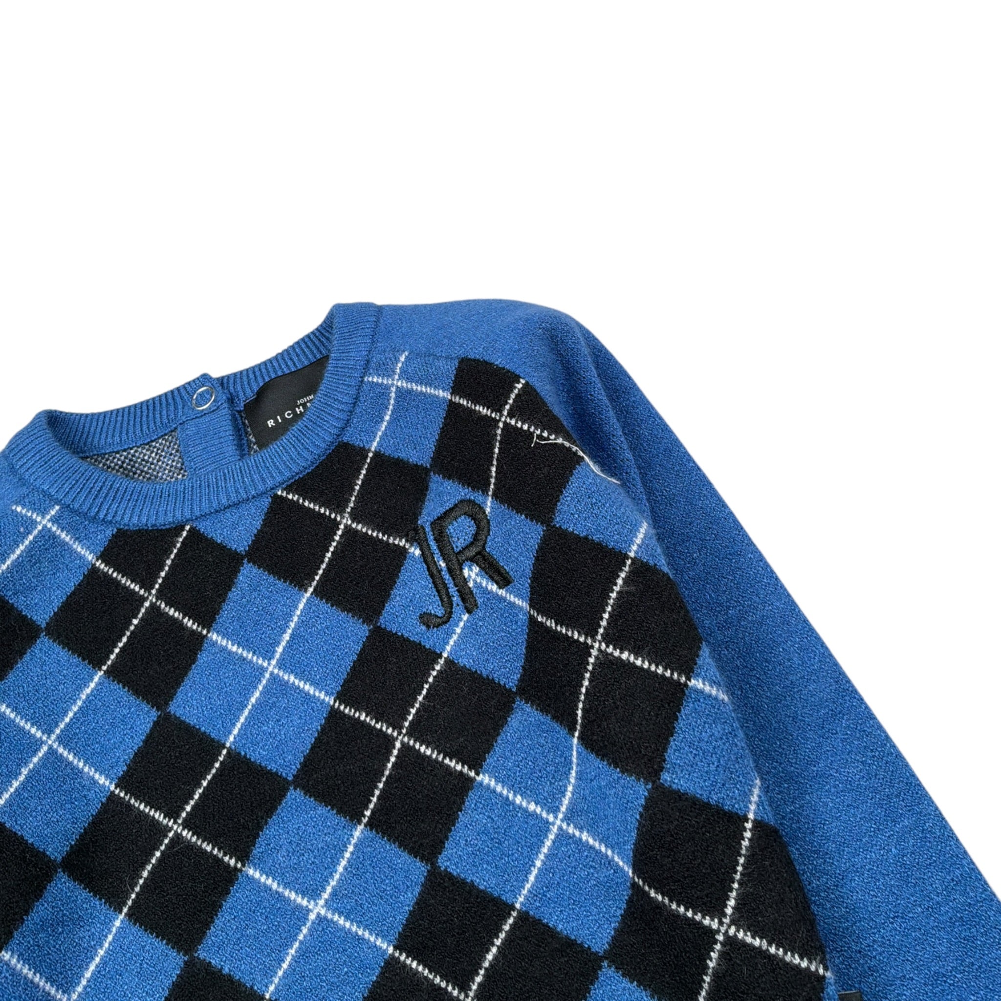 John Richmond Maglia Bicolore con Fantasia Quadri Blu per Neonato RIA26120MA BLU JOHN RICHMOND 