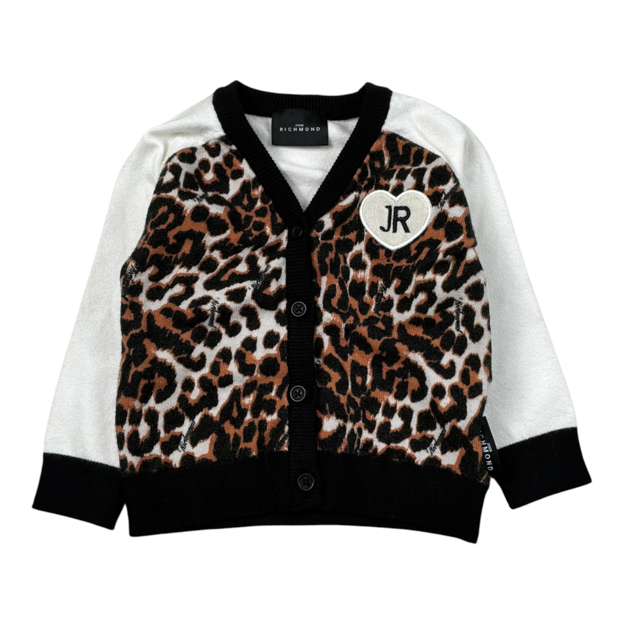 John Richmond Cardigan tinta unita con Fantasia Maculata Bianco per Neonata RIA26127CD BIANCO JOHN RICHMOND 