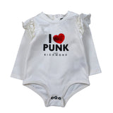 John Richmond Body tinta unita con Stampa Bianco per Neonata RIA26139BD BIANCO JOHN RICHMOND 