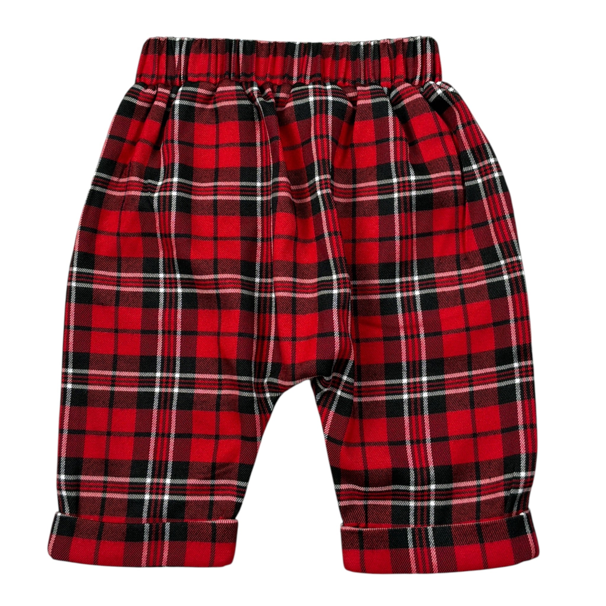 John Richmond Pantalone tinta unita con Fantasia Scozzese Rosso per Neonato RIA26140PA ROSSO JOHN RICHMOND 