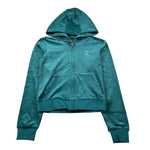 Juicy Couture Felpa con Zip E Cappuccio tinta unita In Velluto Verde per Bambina JBX6358 VERDE JUICY COUTURE 