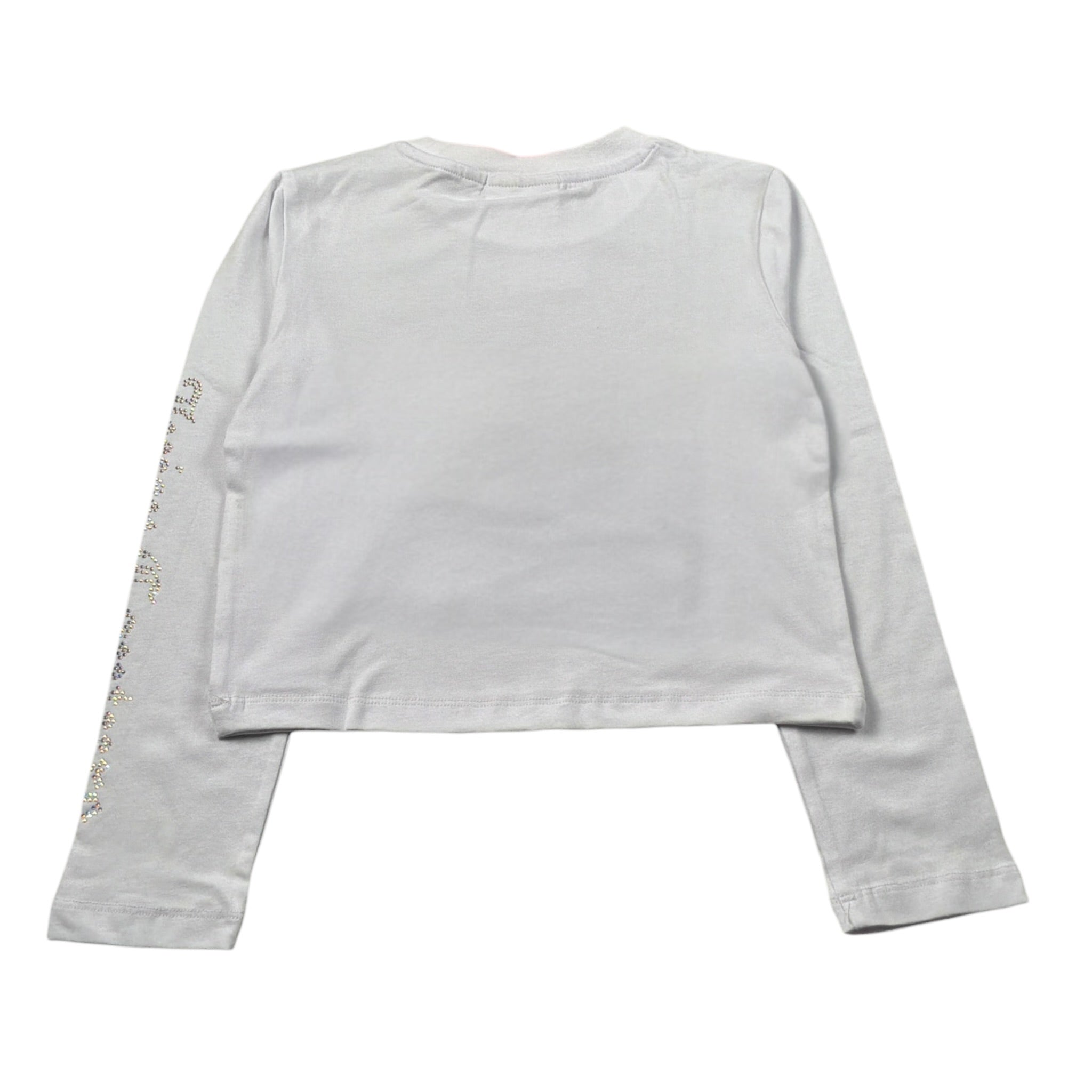 Juicy Couture Shirt Girocollo tinta unita con Brllantini Bianco per Bambina JBX6619 BIANCO JUICY COUTURE 