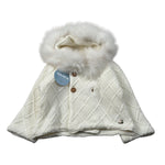 Juliana Cardigan tinta unita con Cappuccio Panna per Neonata 24699 PANNA JULIANA 
