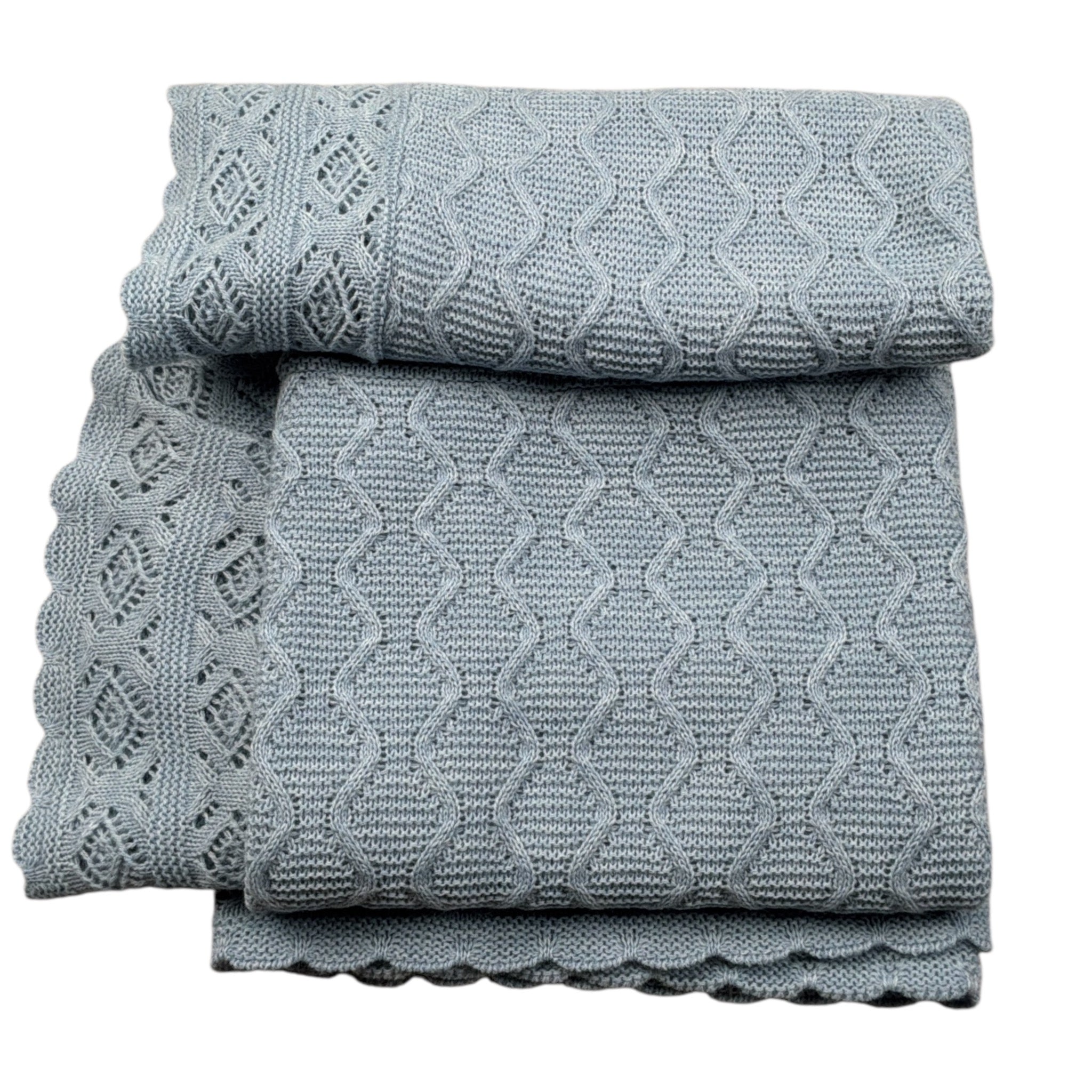 Juliana Coperta tinta unita con Ricami Azzurro per Neonata 25512 AZZURRO JULIANA 